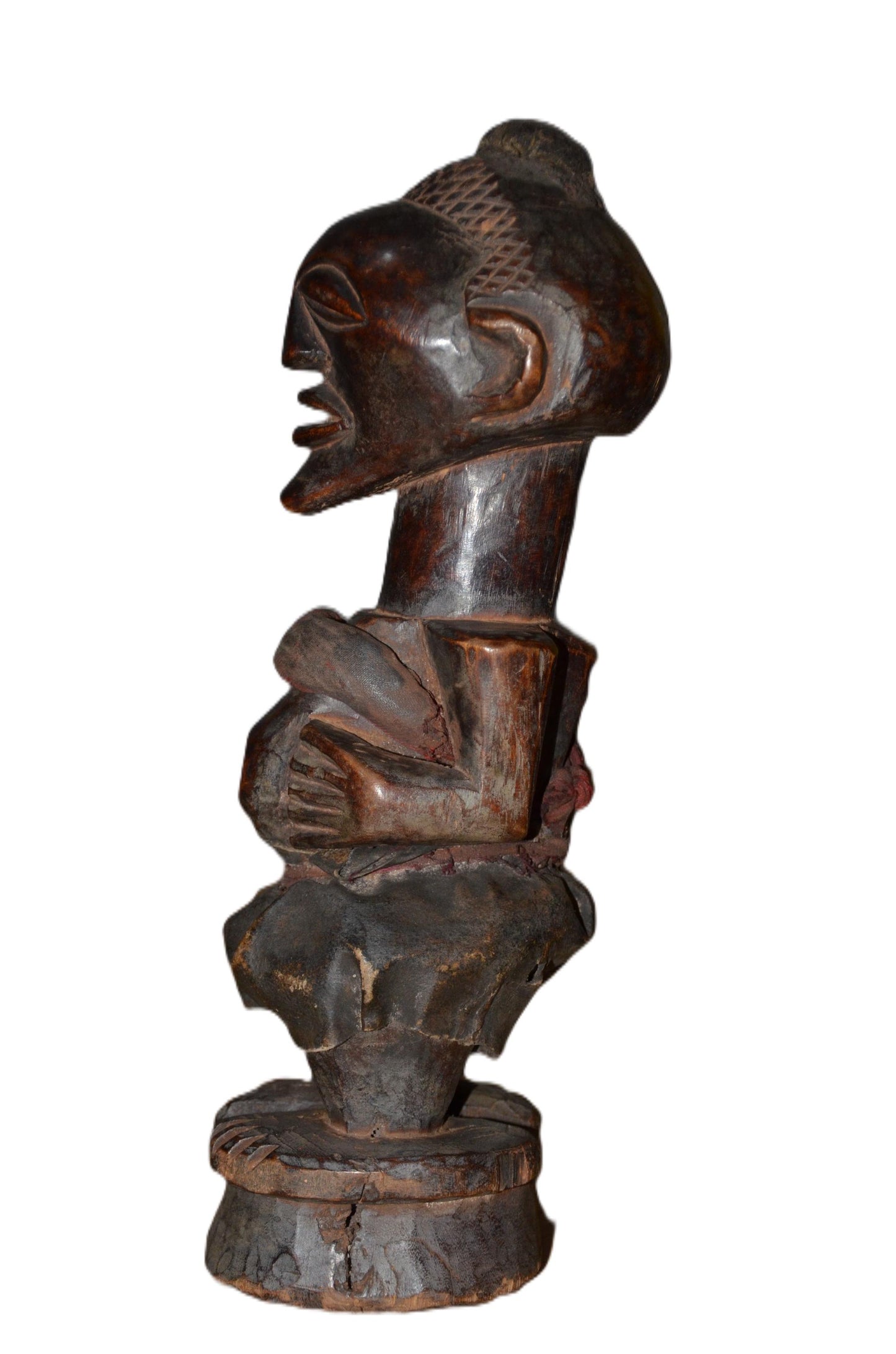 Authentic Suku Statue | Congolese Tribal Art | Hand-Carved Wood Sculpture