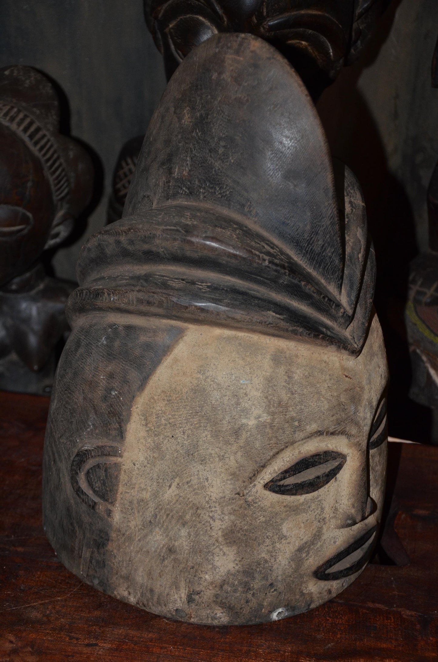 Authentic Luba Songye Helmet | Kikashi Female Spirit | Tribal Art Sculpture-269