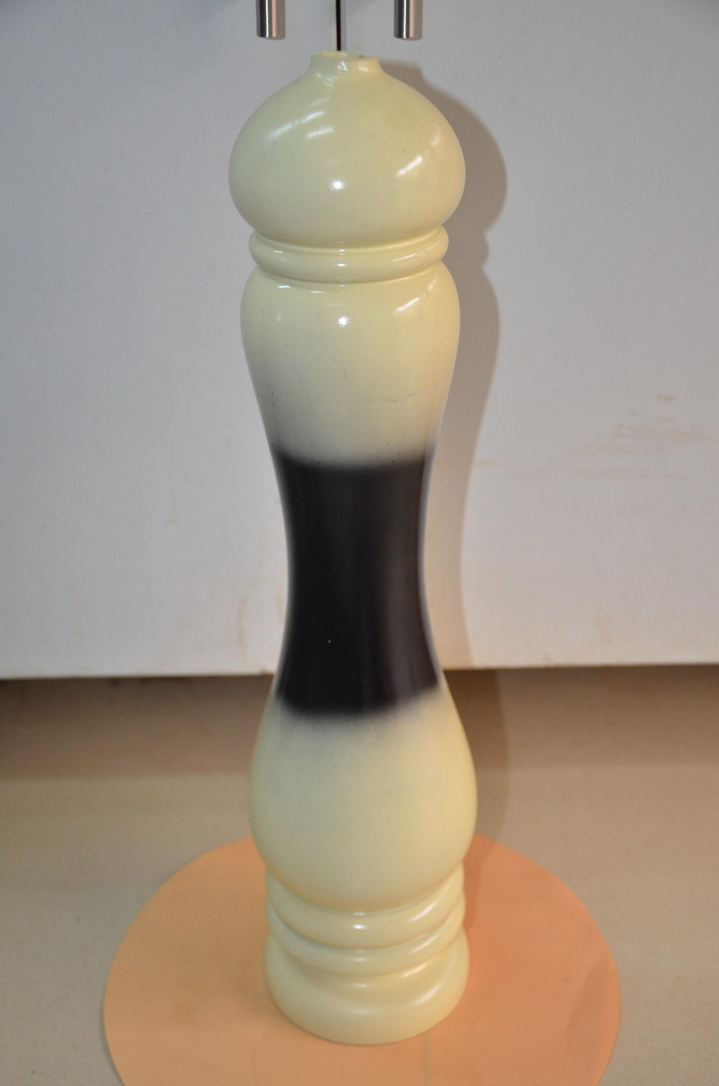 Wood Floor Vase – Black & Cream Totem Spindle Vase, Modern Nordic Home Decor