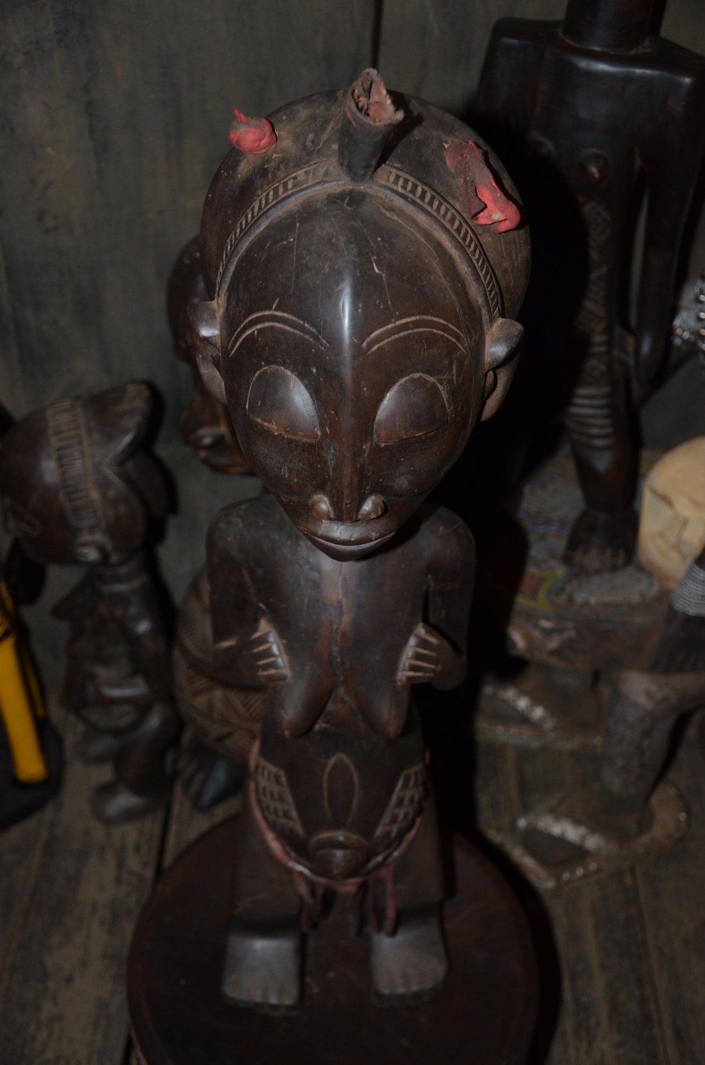 Authentic Luba Ancestor Figure | Female Tribal Sculpture | Congolese Wood Art
