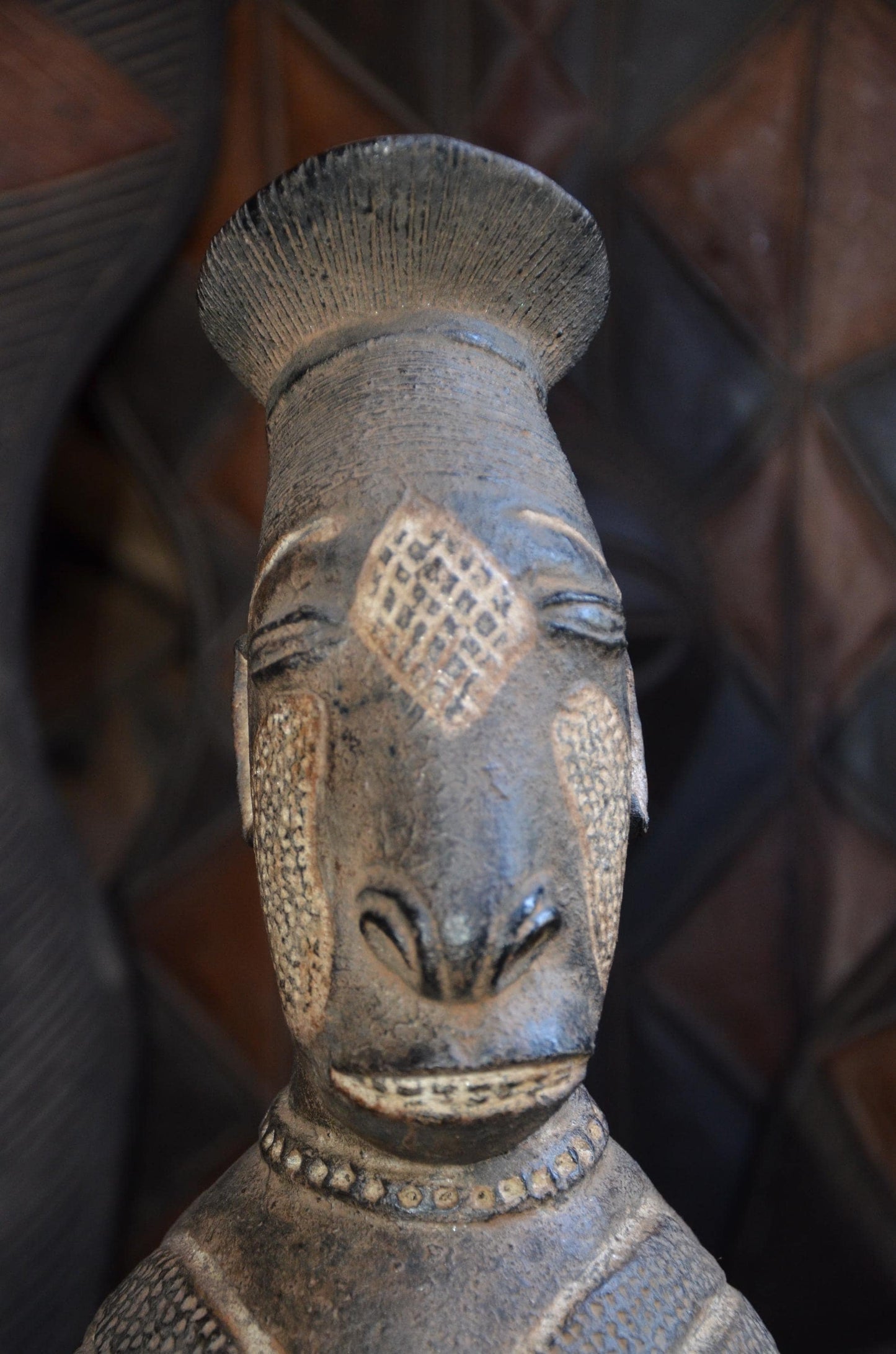 Authentic Mangbetu Pottery Vessel | Anthropomorphic Art | Congo Decor