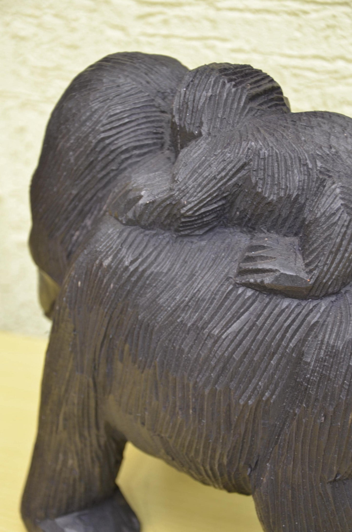 Hand-Carved Wooden Gorilla Maternity Sculpture | Wildlife Family Art Figurine