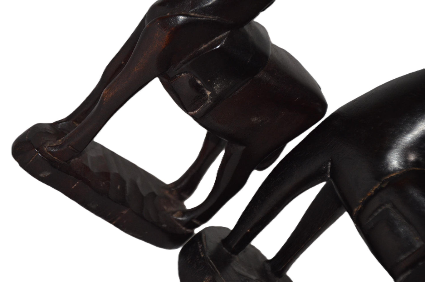 2 Pairs of Mother Horse & Calf – Handcarved Wooden Animal Figures, Home Decor