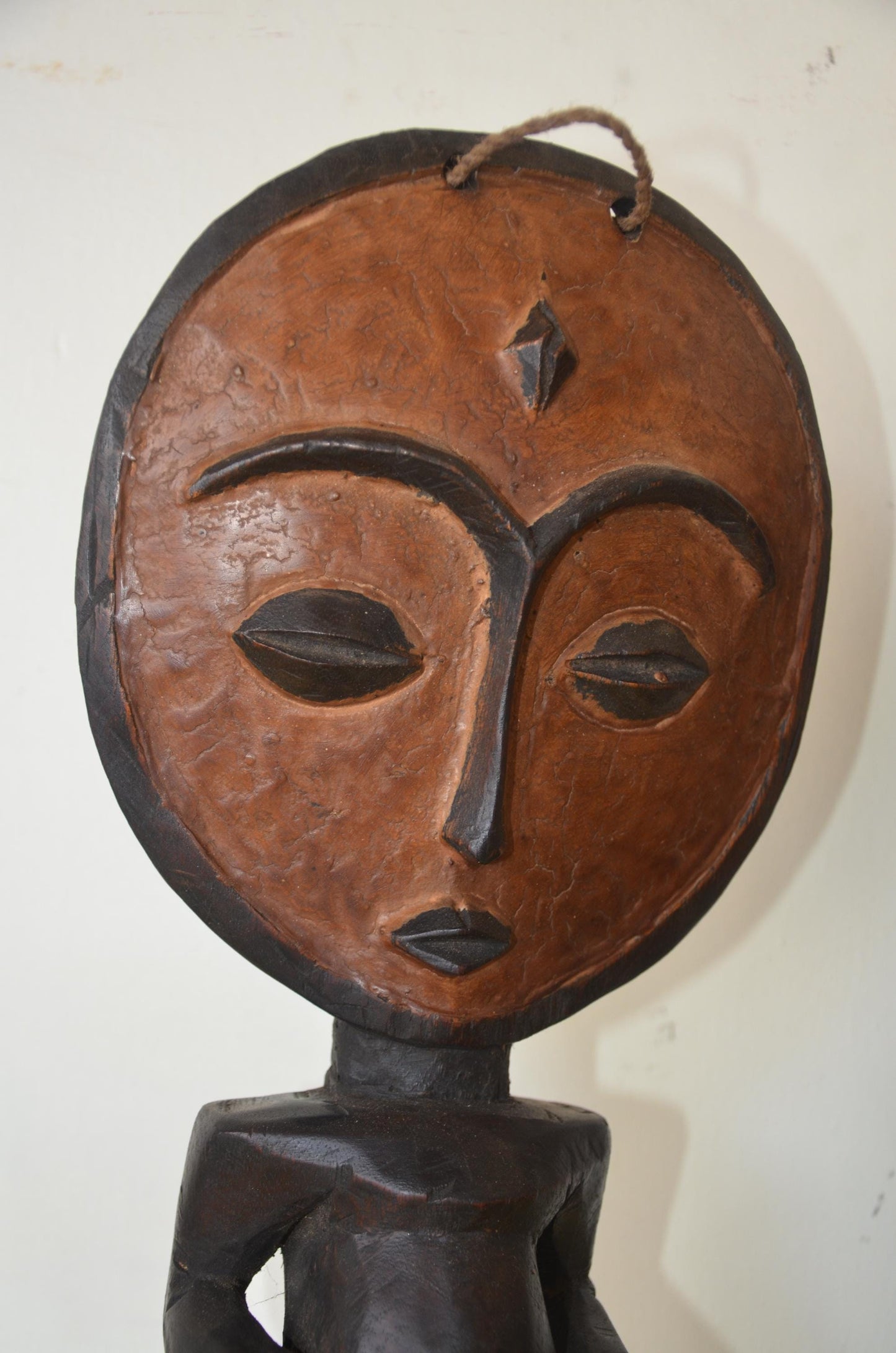 Ashanti Akua'ba Statue – 17" Hand-Carved Wood – Ghana Fertility Ritual Art