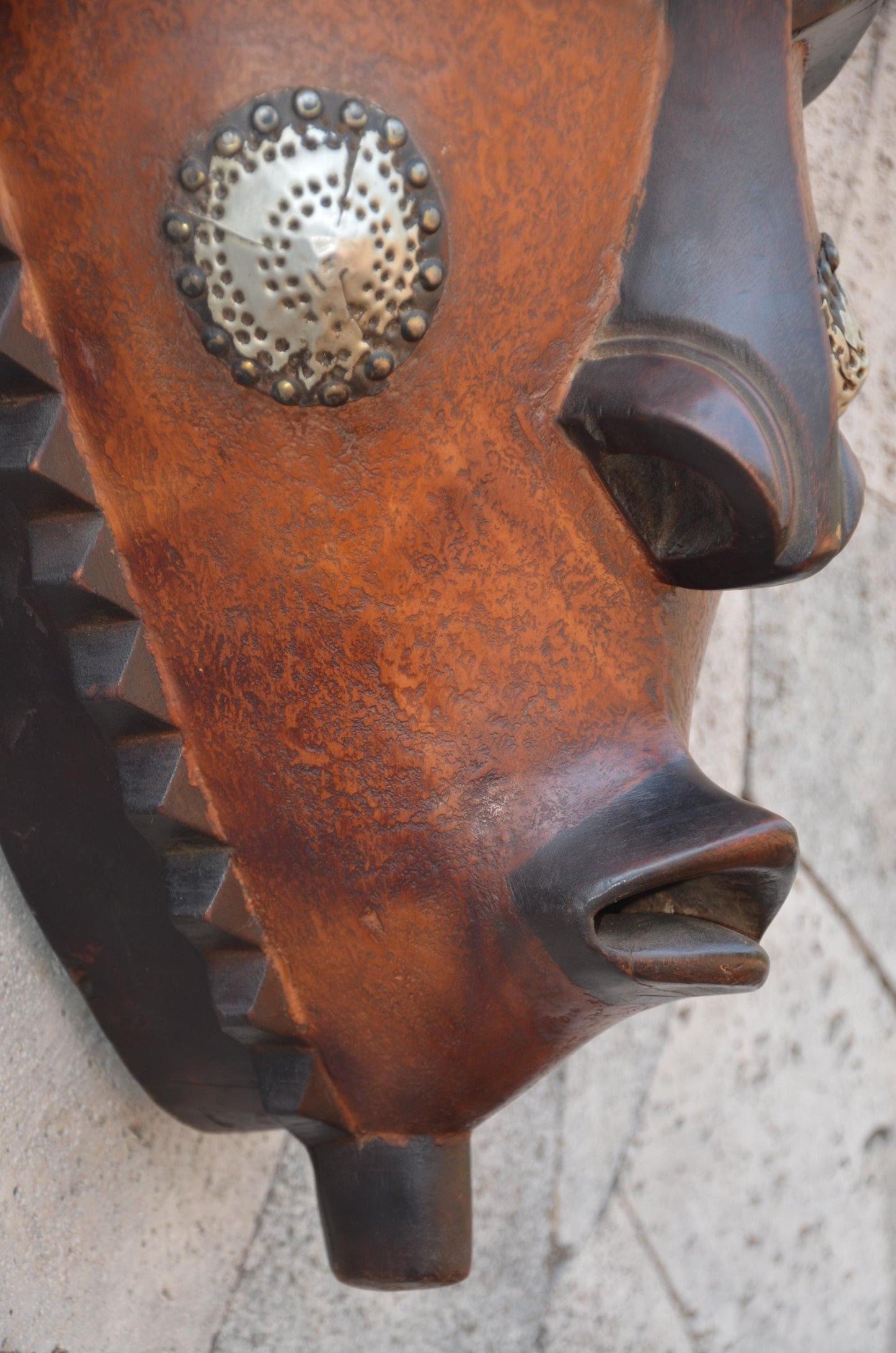 Authentic Ghanaian "Nsoromma" Mask | Star Motif Tribal Art