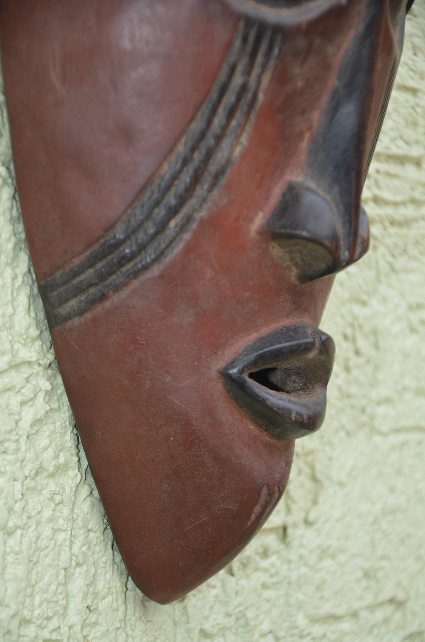 Senufo Kpeliye'e Mask | Hand-Carved African Hardwood Ancestor Sculpture, Angola Heritage Wall Art
