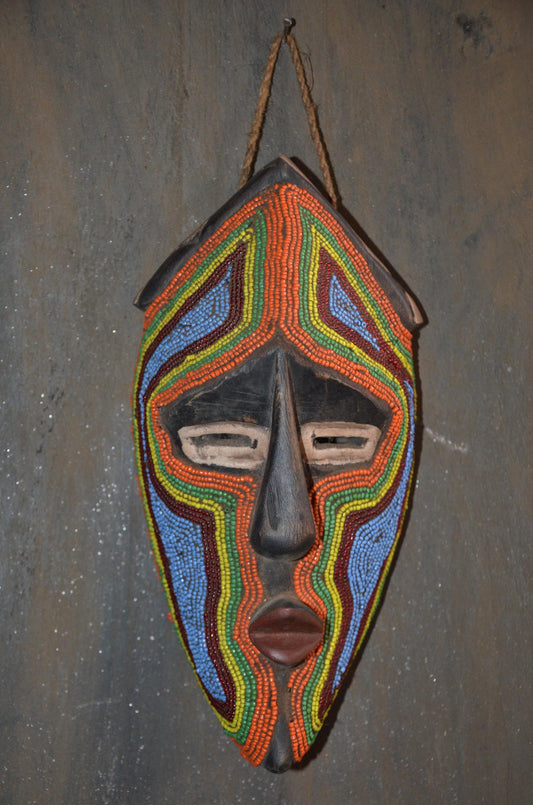 Authentic Bamileke Beaded Mask | Cameroon Grassfields | Tribal Art