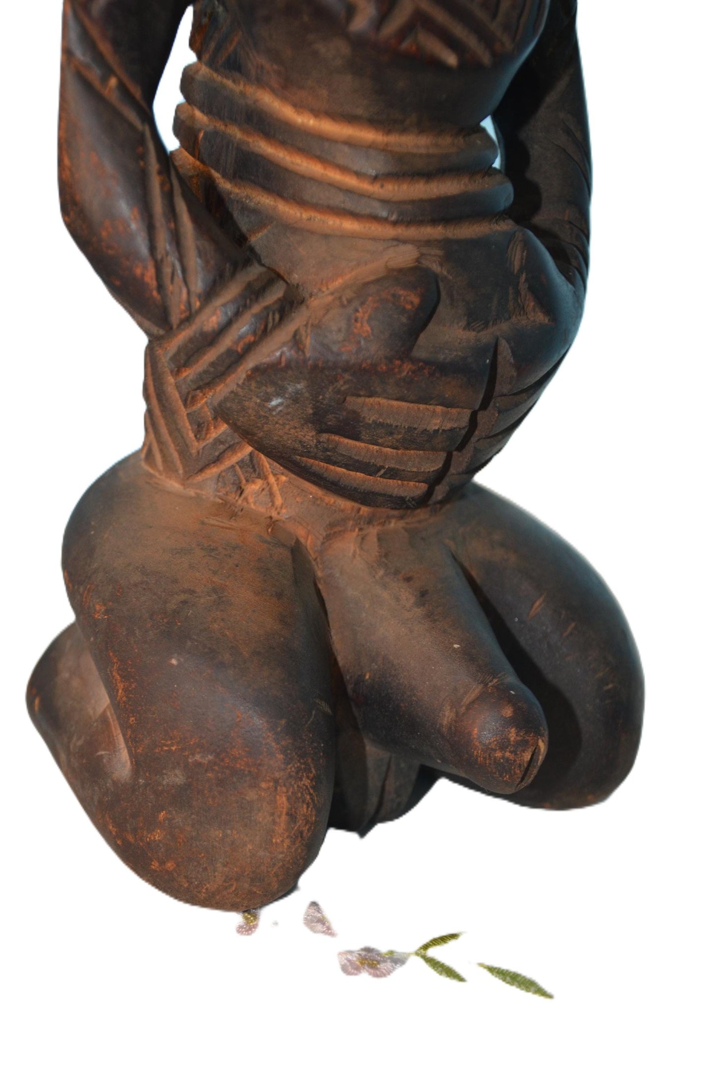 Vintage Ndengese Congo Wood Statue, Hand Carved African Tribal Ancestor Figure, DRC Folk Art