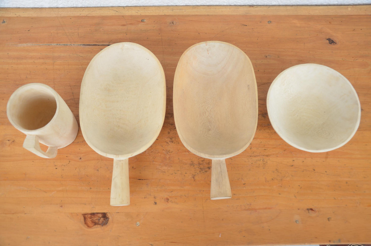 Hand-Carved Wooden Dish and Utensil Set | Artisan African Kitchen Decor