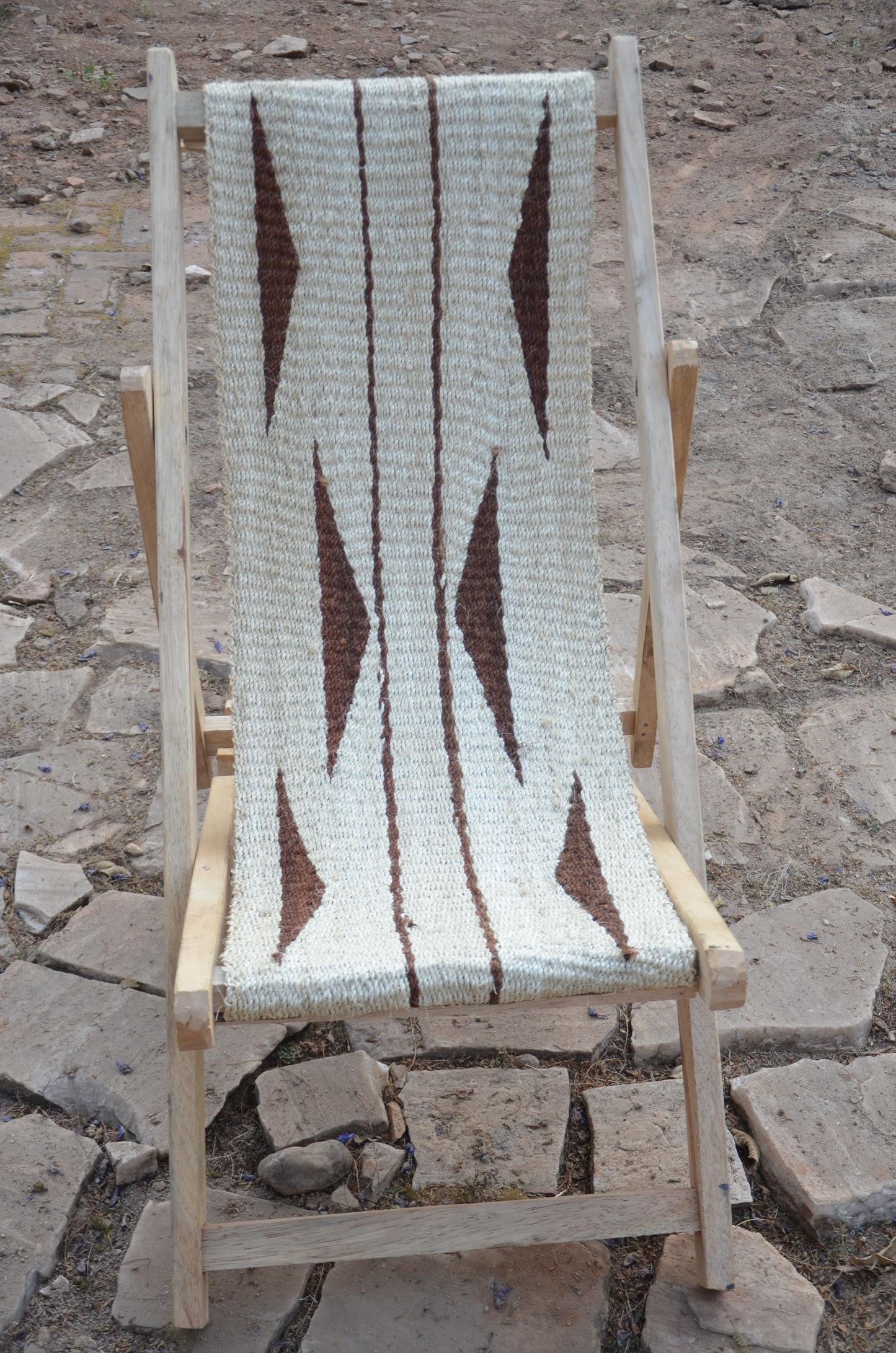 Hand-Woven African Sling Chair | Artisanal Folding Deck Chair