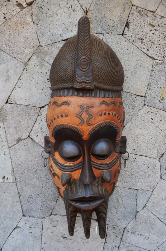 Authentic Lulua Helmet Mask | Congolese Tribal Art | Monumental