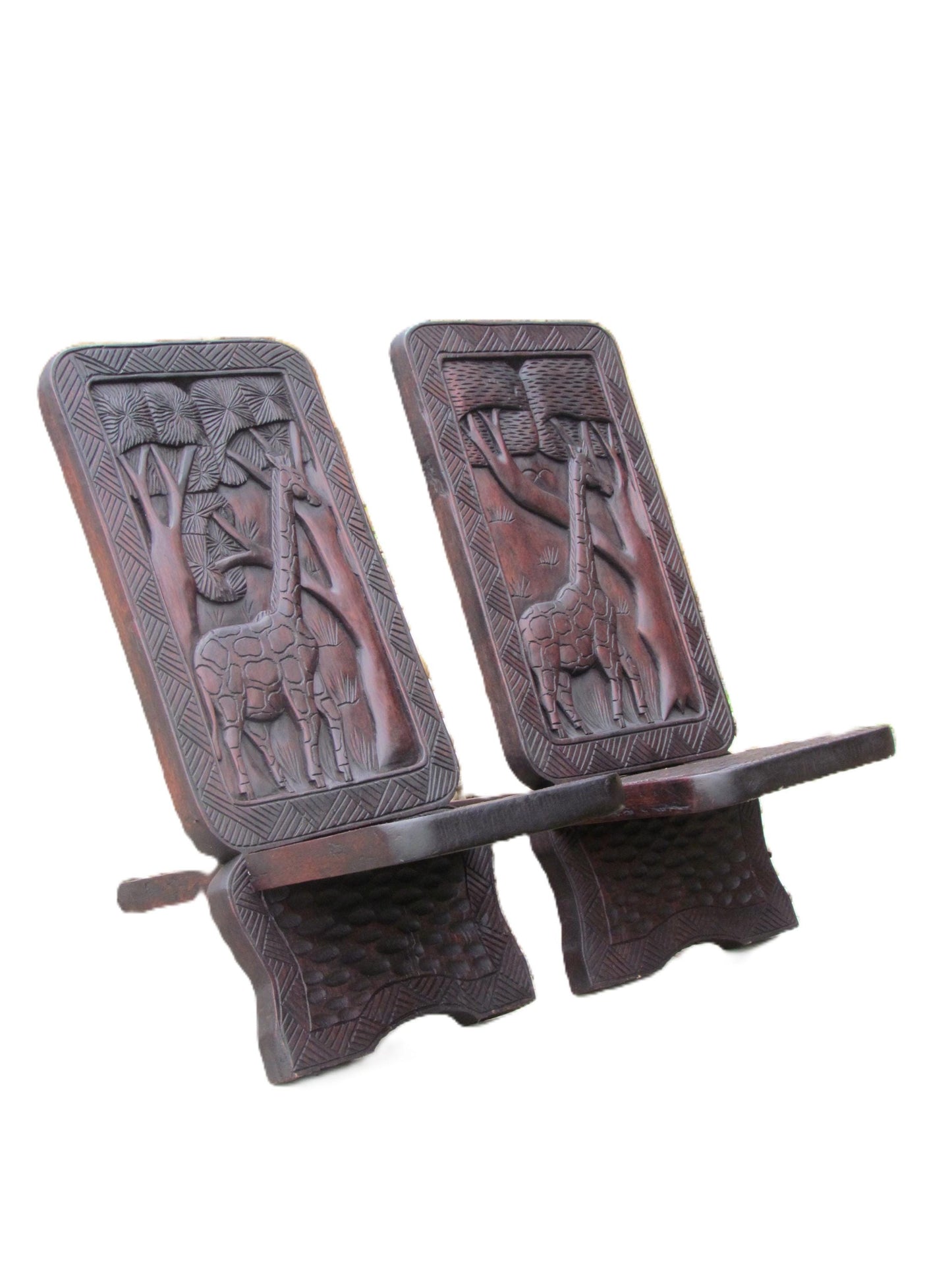 Fauteuil Kongo Tribe – Mobilier africain vintage sculpté à la main de RDC – Siège d'accouchement et de relaxation en bois