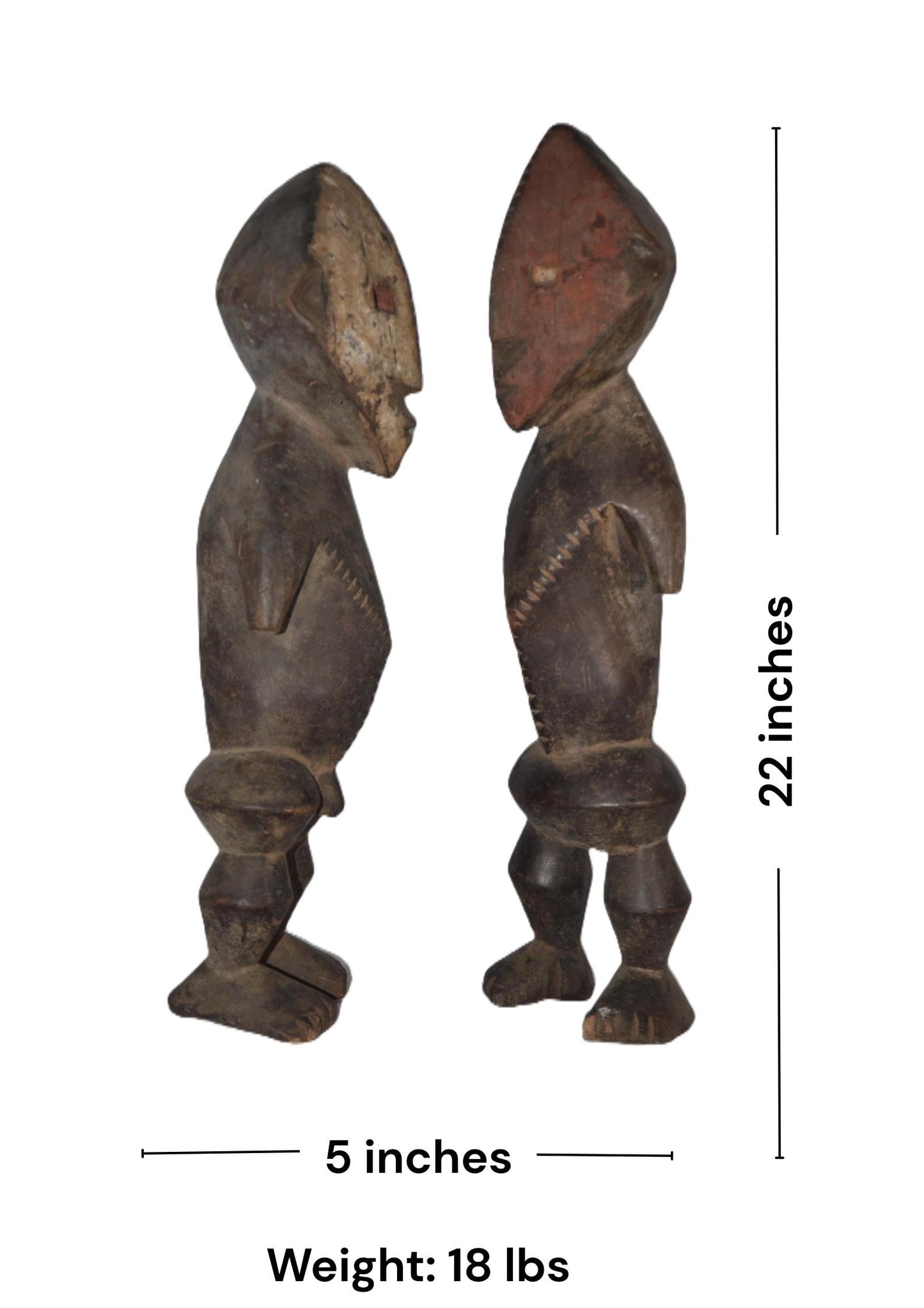 A Pair of Azande Statues – African Tribal Figures, Handcarved Wooden Art