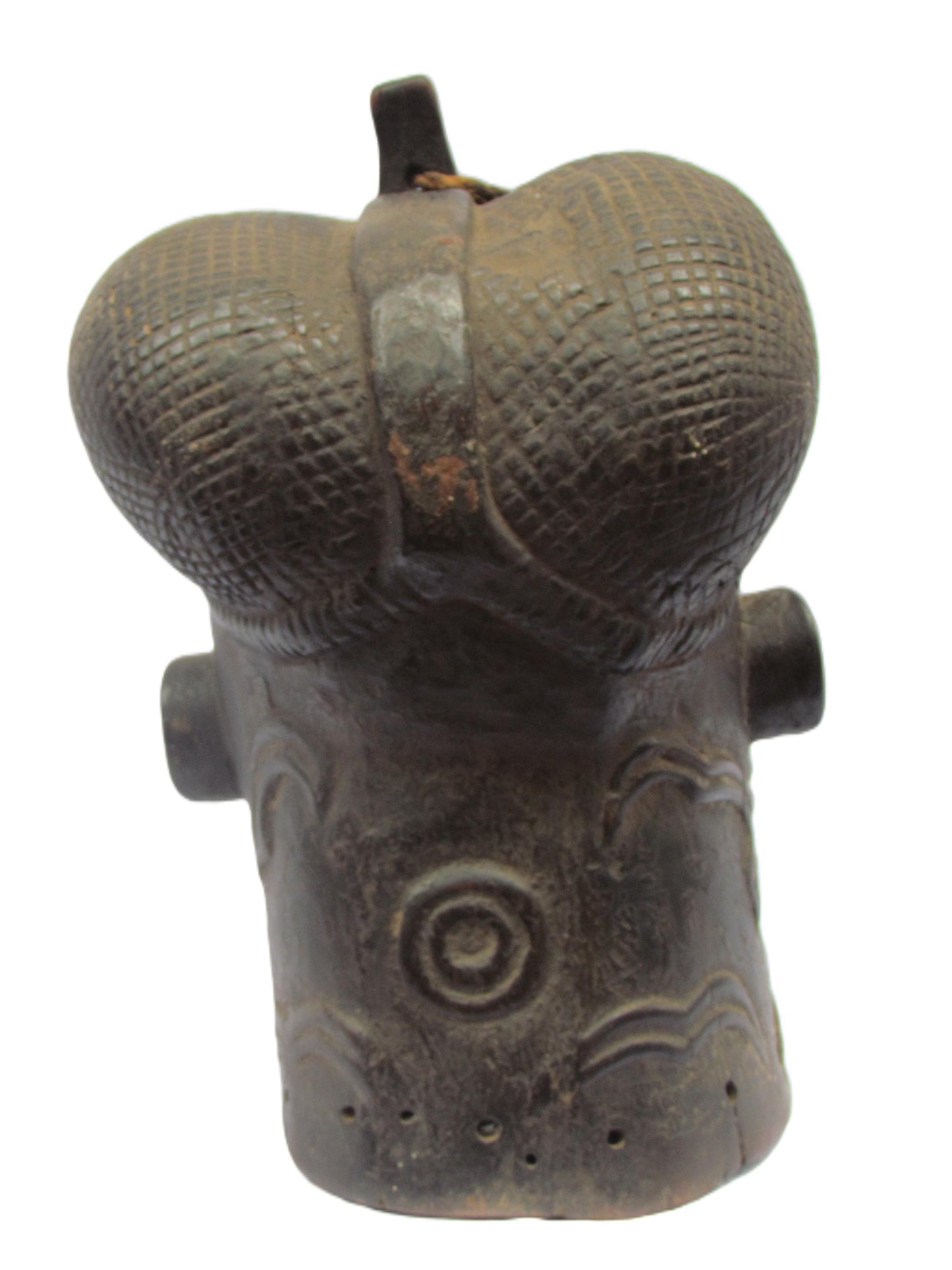 On Sale Intriguing Lulua Mask - Hand-Carved Wood Democratic Republic of the Congo Ritual Artifact Cultural Wall Hanging Earthy Brown