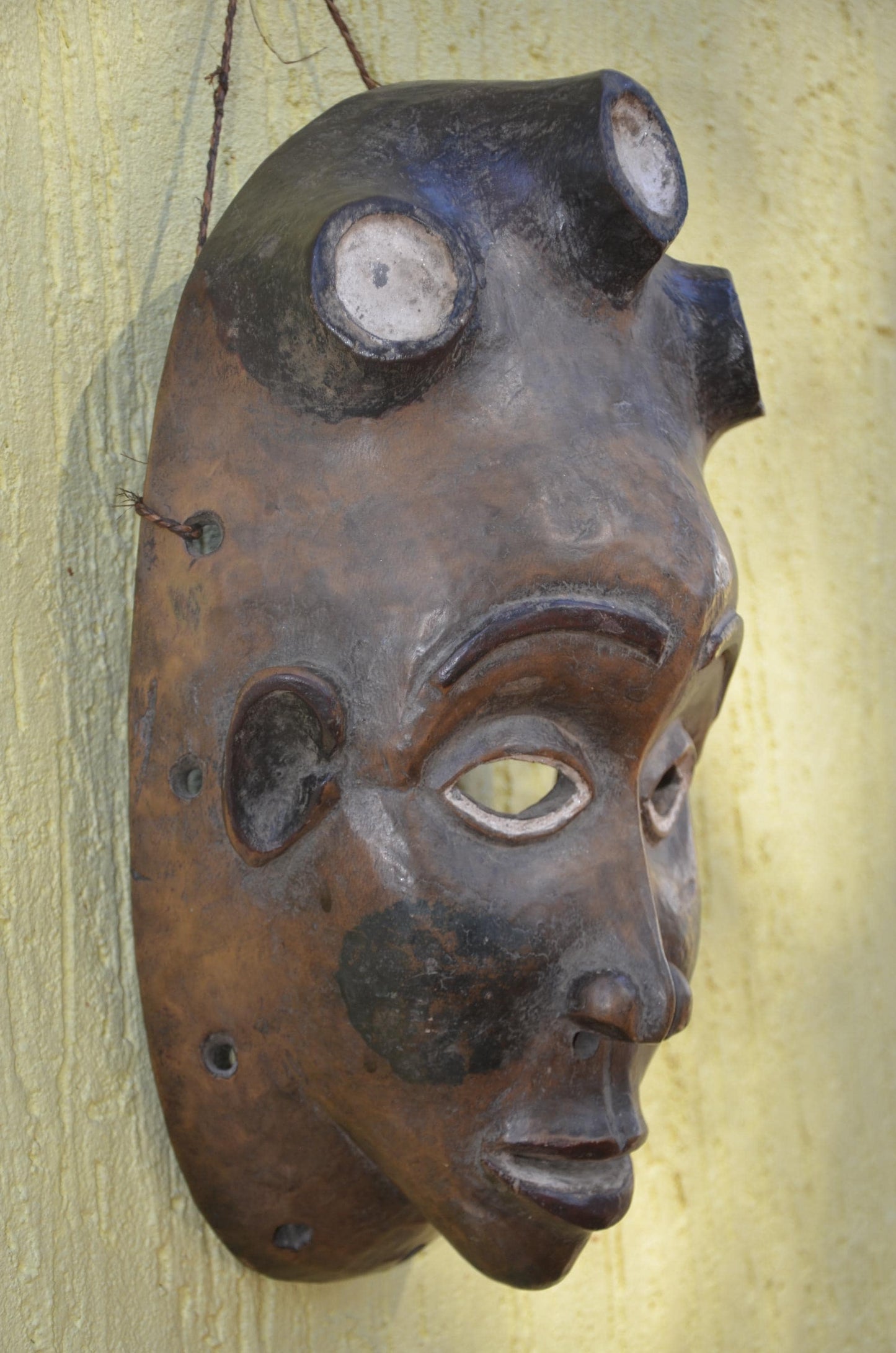 Baule Mask – 17" Hand-Carved Wood Mask – Ivory Coast Tribal Home Decor