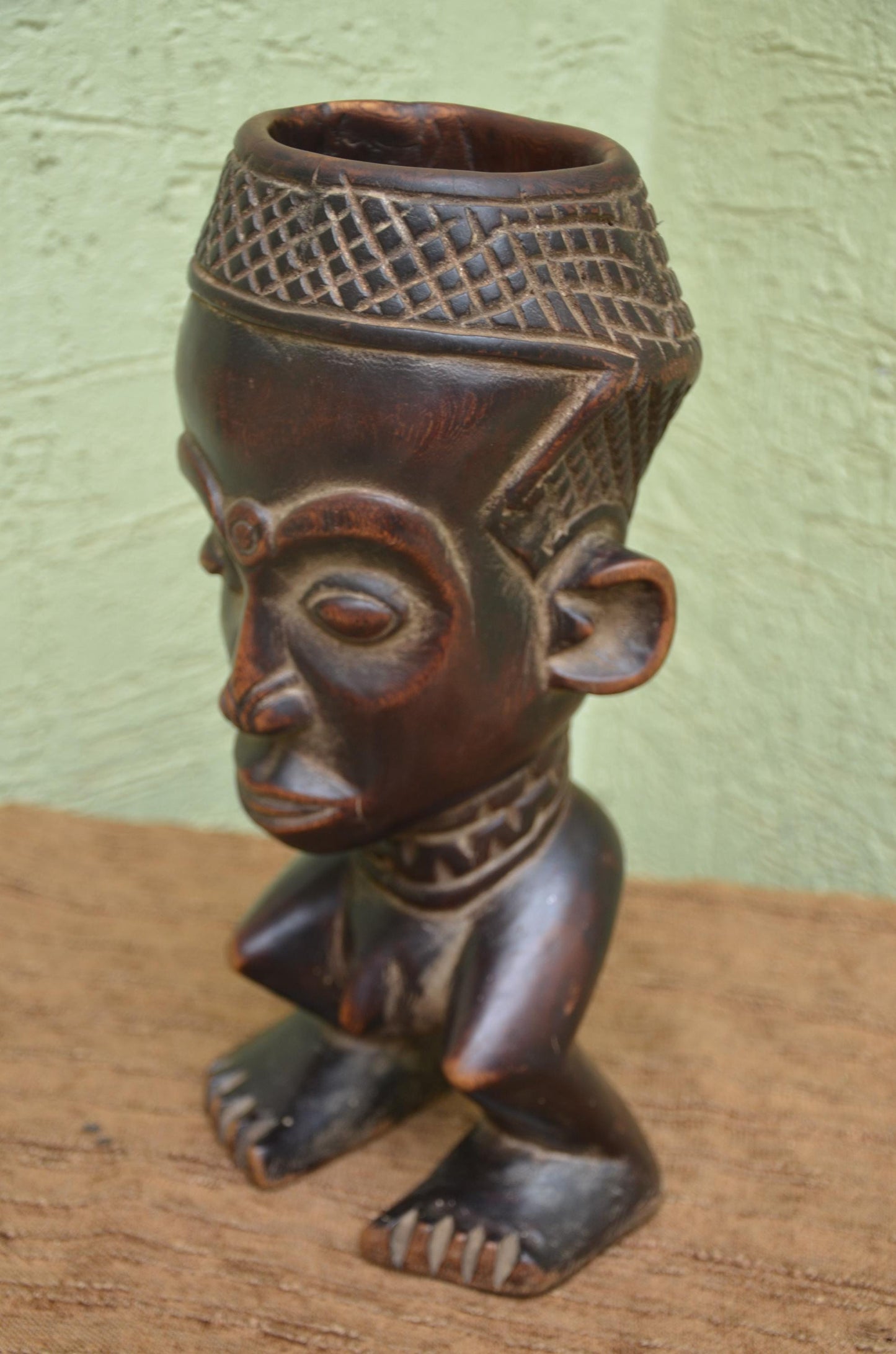 Authentic Kuba Prestige Palm Wine Cup | Congolese Royal Art