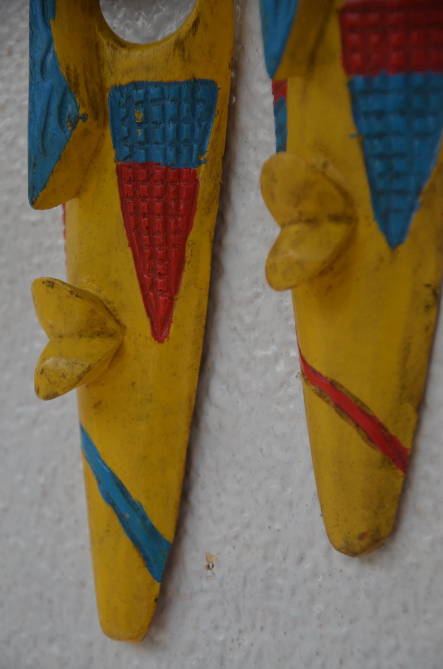 Hand-Carved Nyiginya Kingdom Wooden Facemask Couple | African Tribal Wall Art Decor