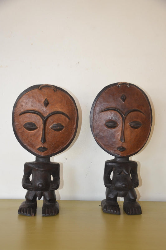Ashanti Akua'ba Statue – 17" Hand-Carved Wood – Ghana Fertility Ritual Art