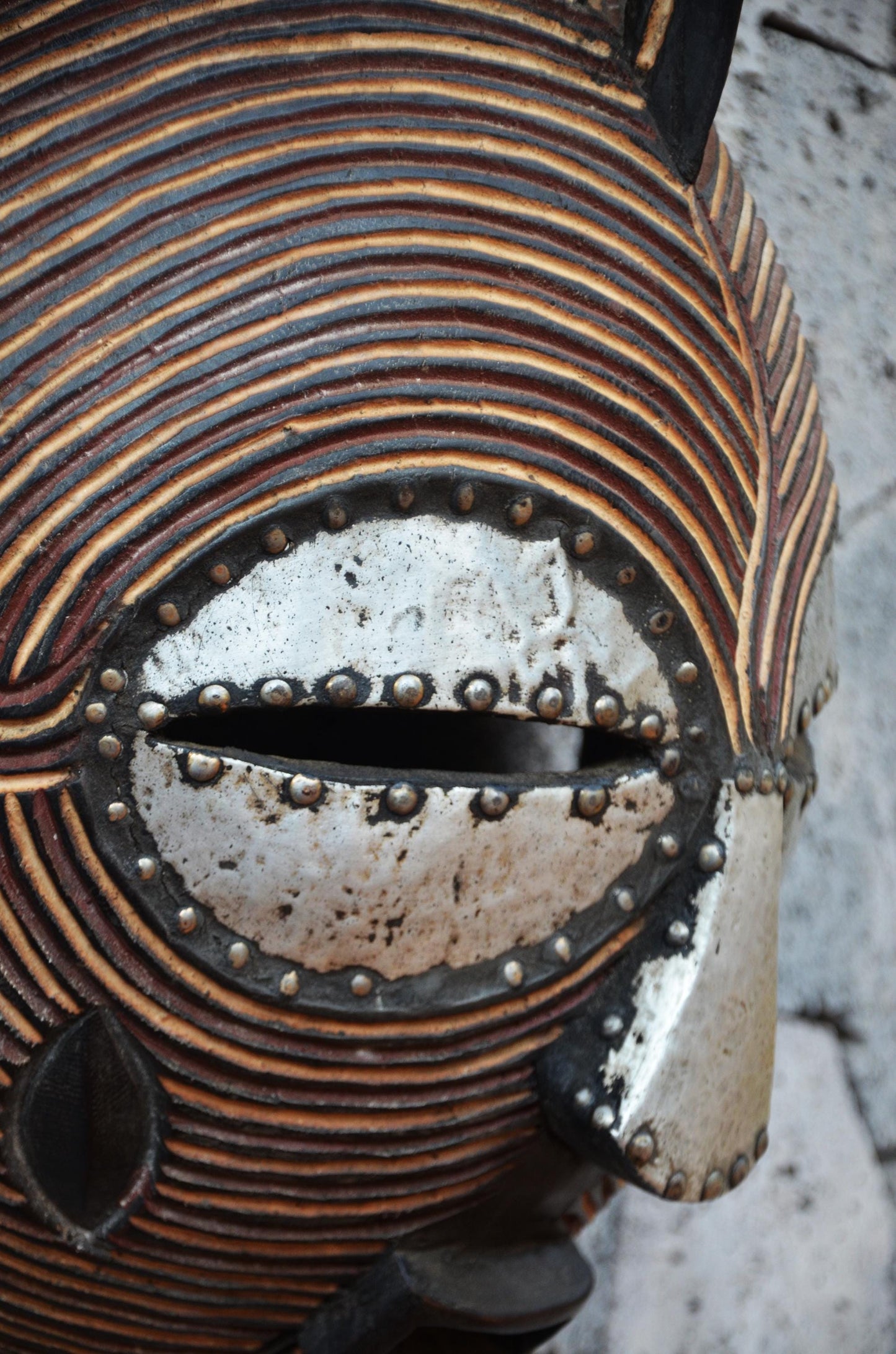 Ghanaian "Onyame" Style Moon Mask | Hand-Carved Tribal Wall Art