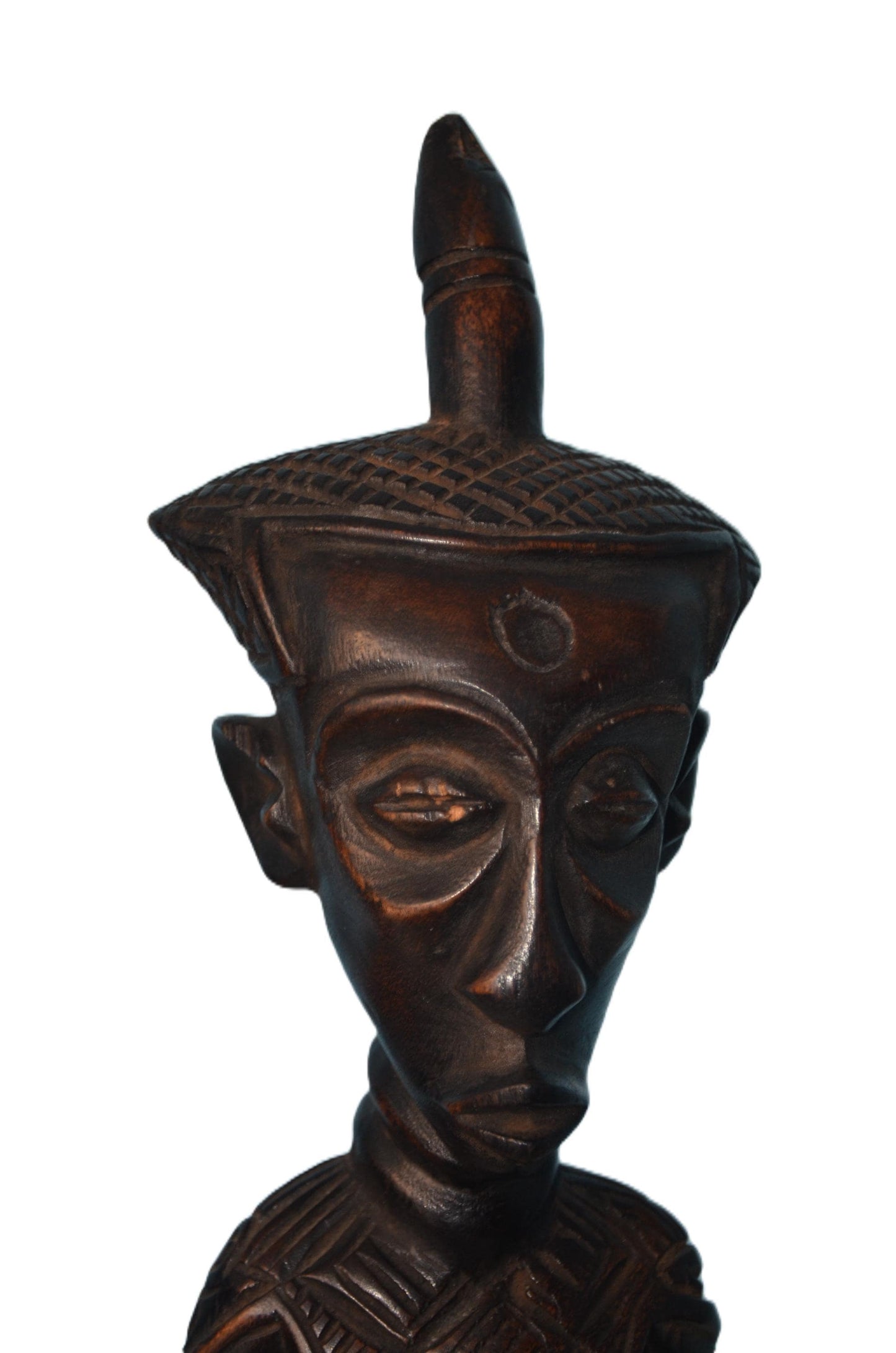Ndengese African Wood Statue, Hand-Carved Congo Ancestor Figure