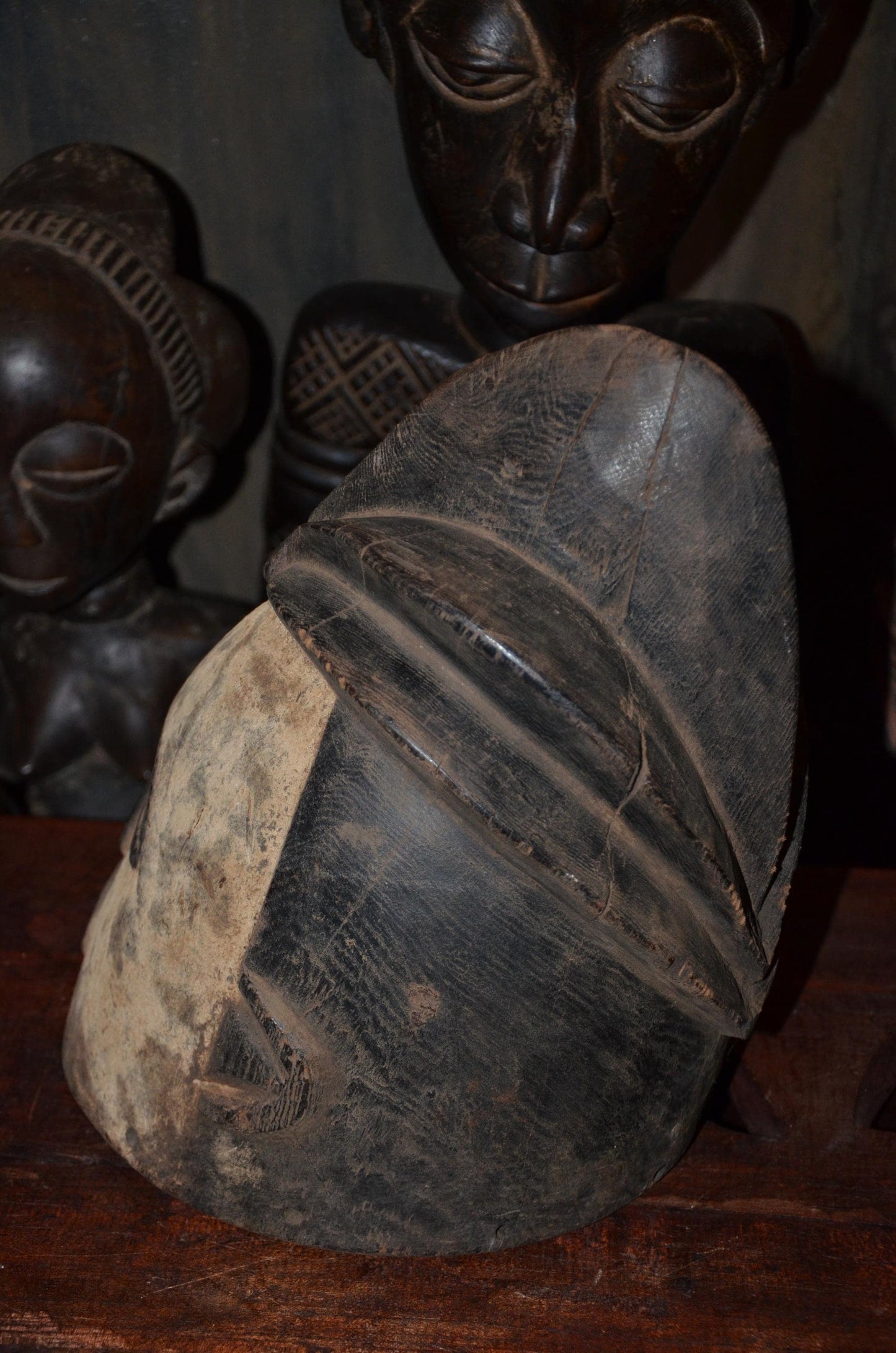 Authentic Luba Songye Helmet | Kikashi Female Spirit | Tribal African Art