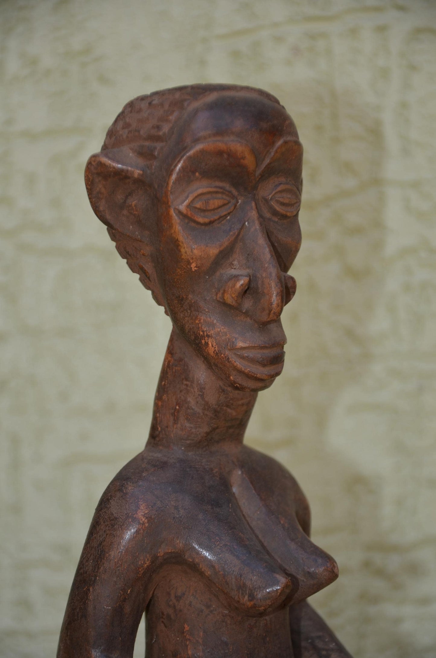 Authentic Luba Mboko Bowl Bearer Figure | Congolese Art