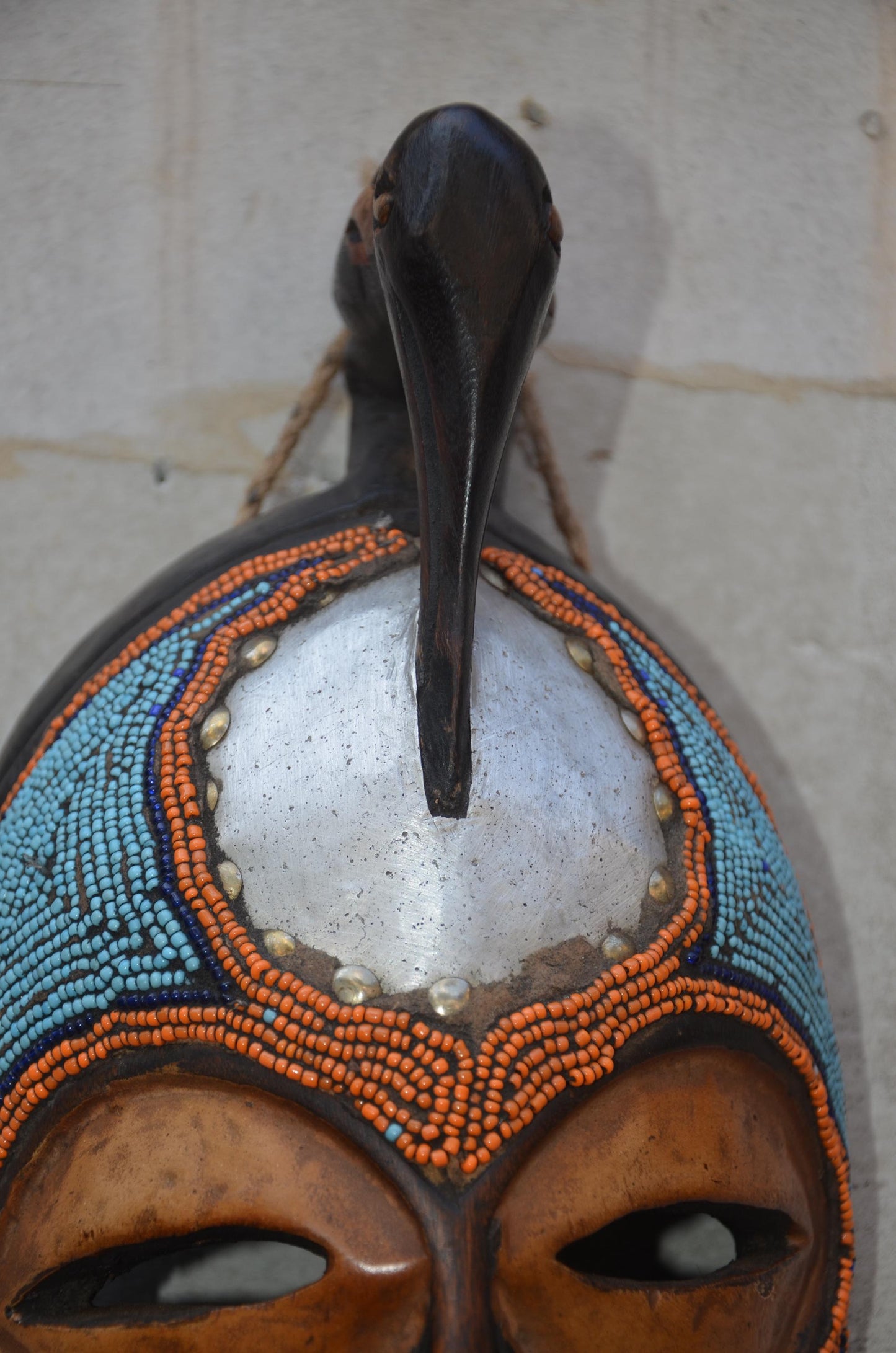 Authentic Bamum Beaded Mask | Cameroon Grassfields Art | Tribal Decor