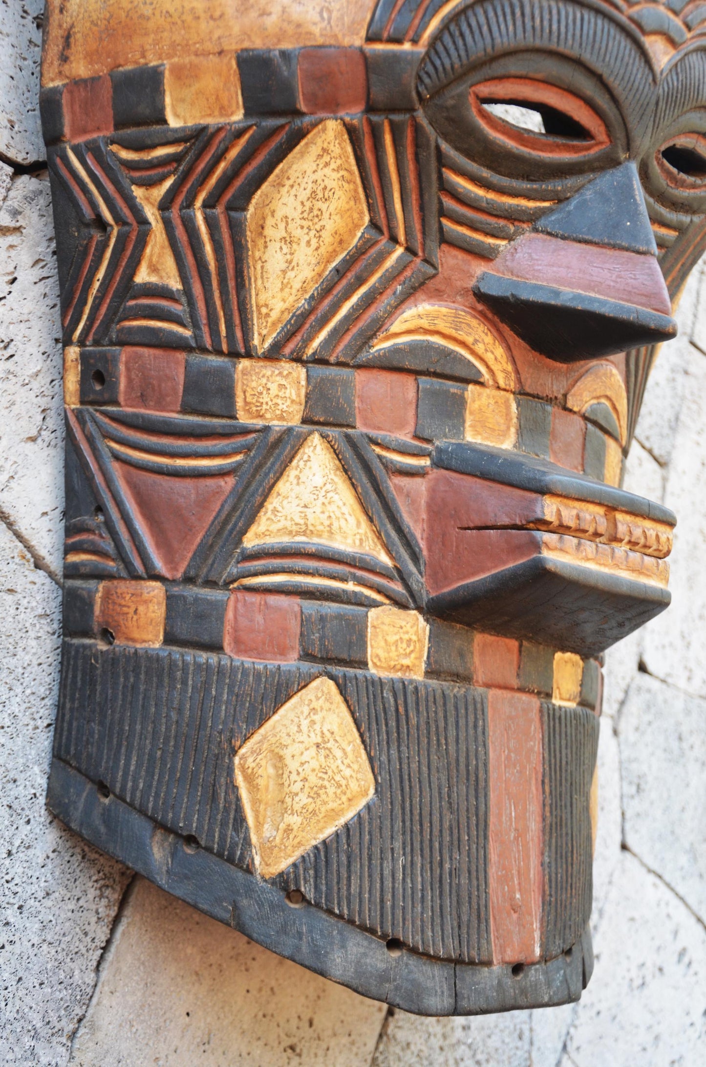 Authentic Tetela Mask | Large Congolese Tribal Art | Statement Piece