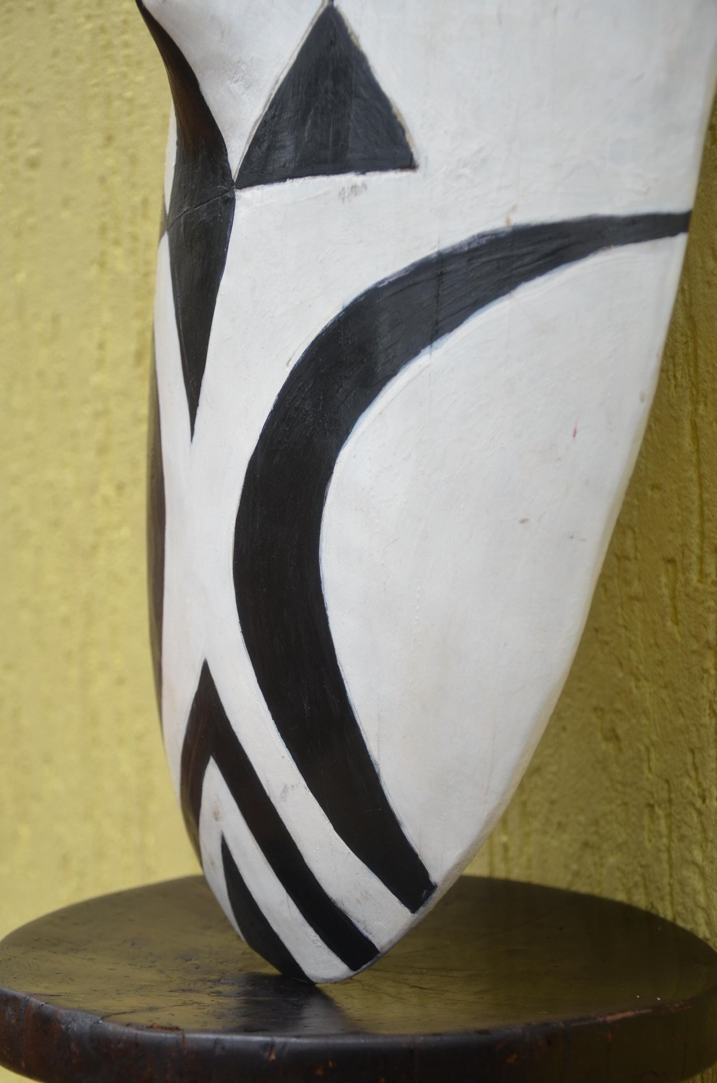 Rwandan Intore Shield – 30" Hand-Painted Wood Dance Shield – Tribal Decor