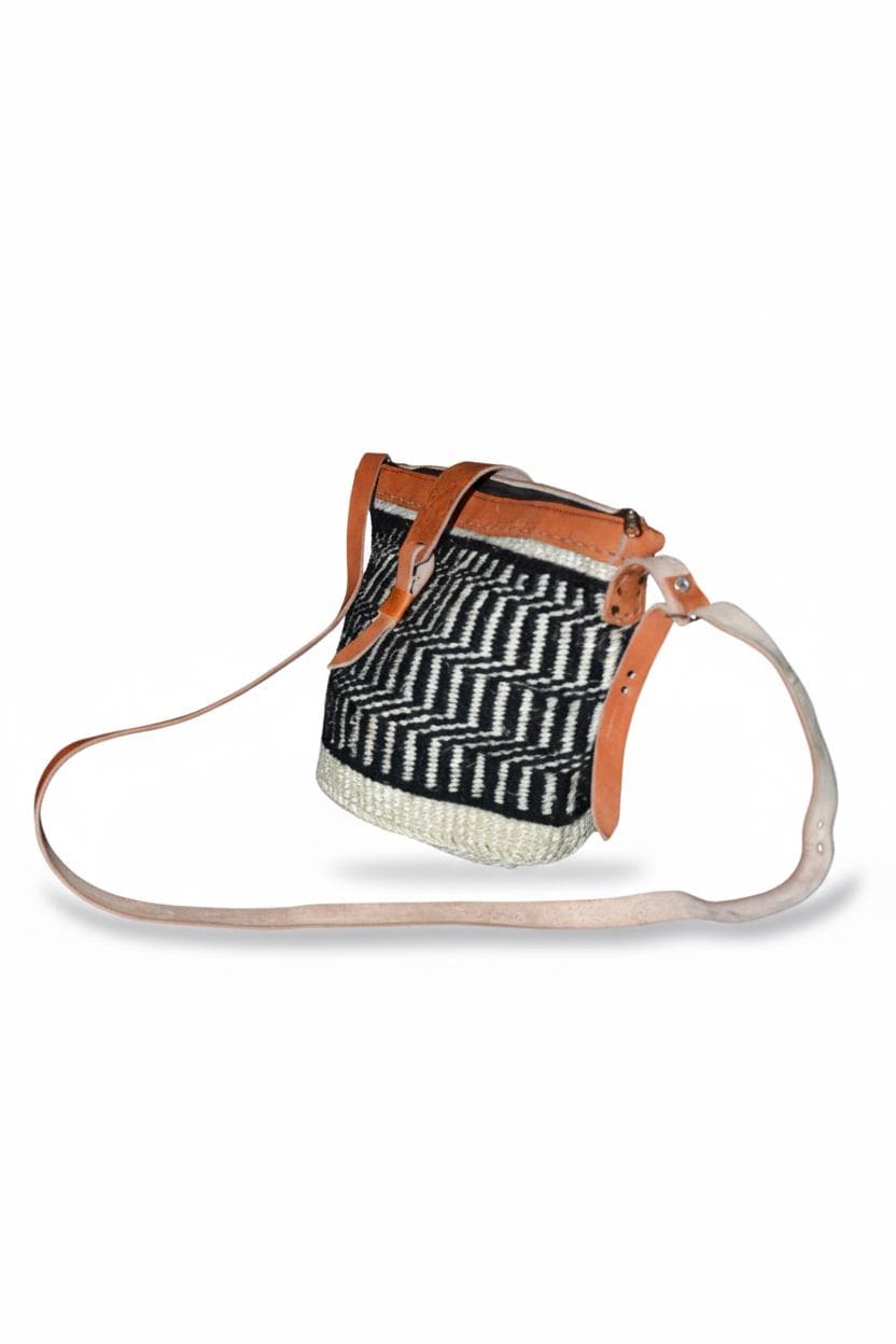 Small Handwoven Sisal Bag, African Kiondo Mini Tote, Natural Fiber Boho Handbag, 12 Inches