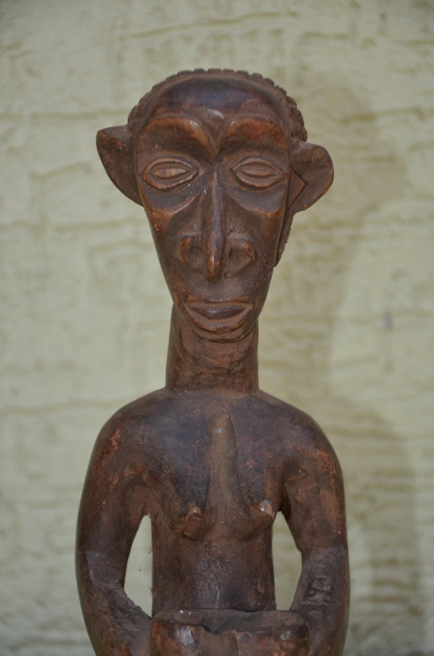Authentic Luba Mboko Bowl Bearer Figure | Congolese Art