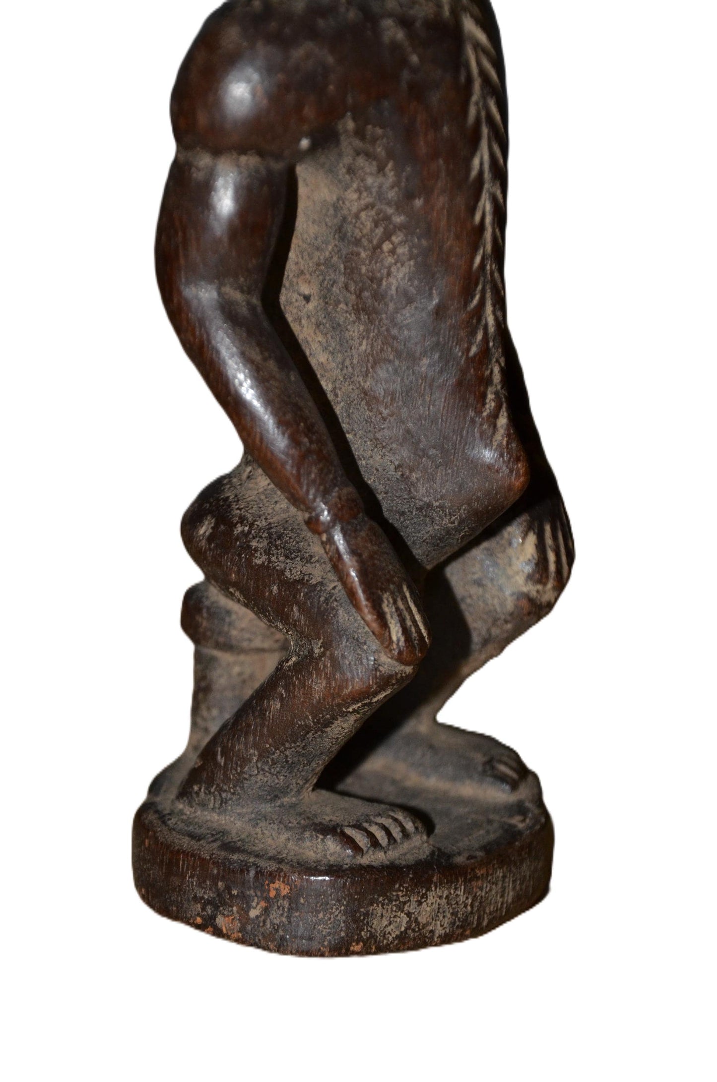 Authentic Igbo Statue | Brown & White Ancestor Figure | Nigerian Tribal Art