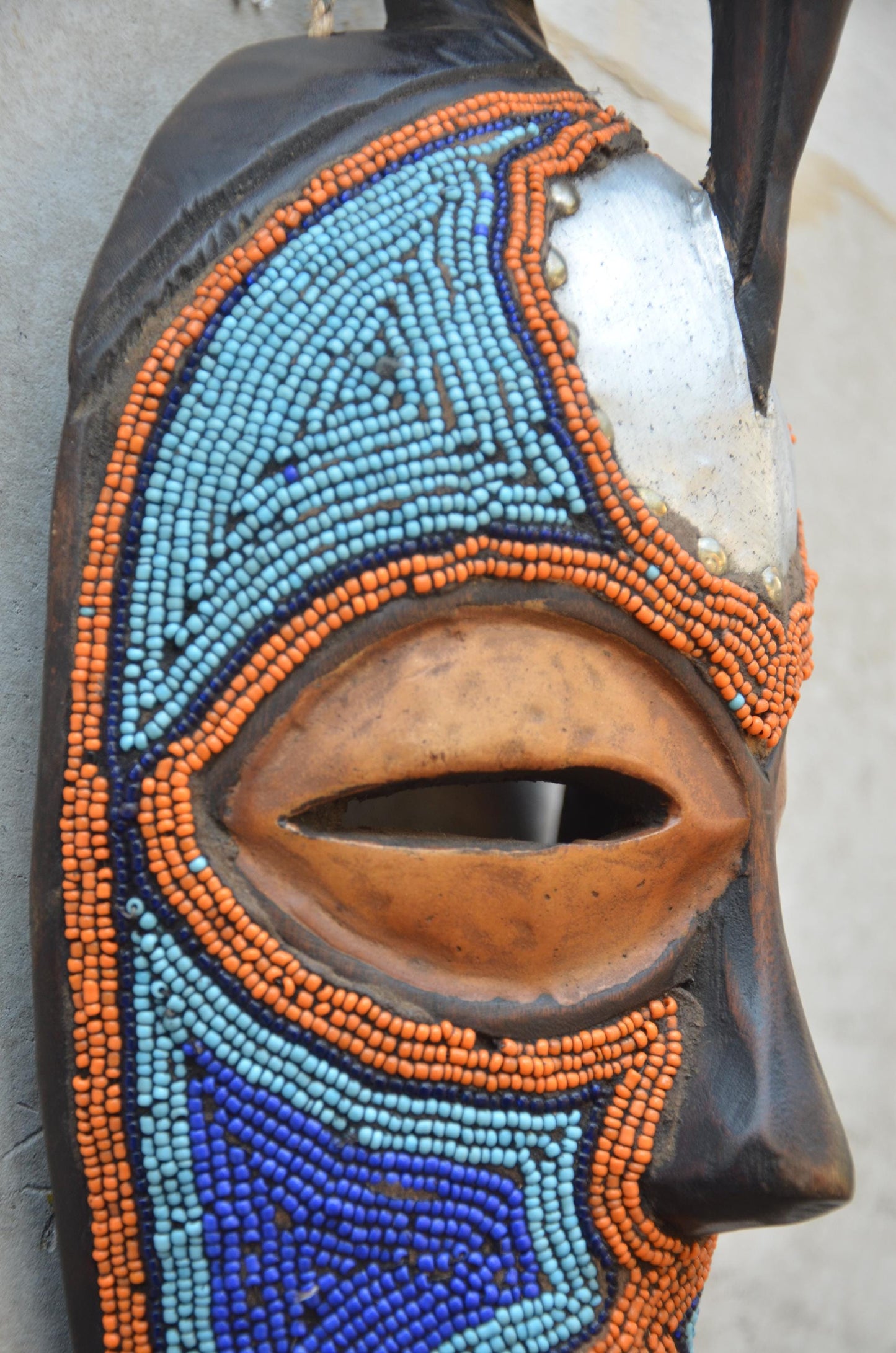 Authentic Bamum Beaded Mask | Cameroon Grassfields Art | Tribal Decor