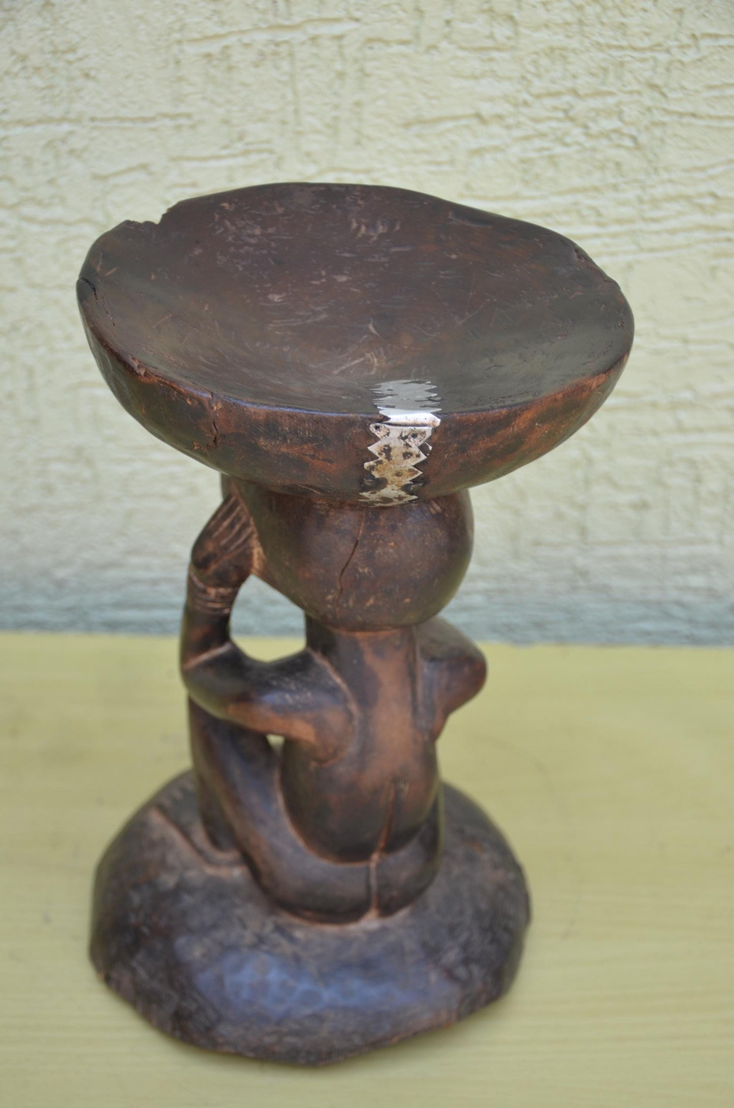 Authentic Luba Wooden Caryatid Stool | Congolese Art
