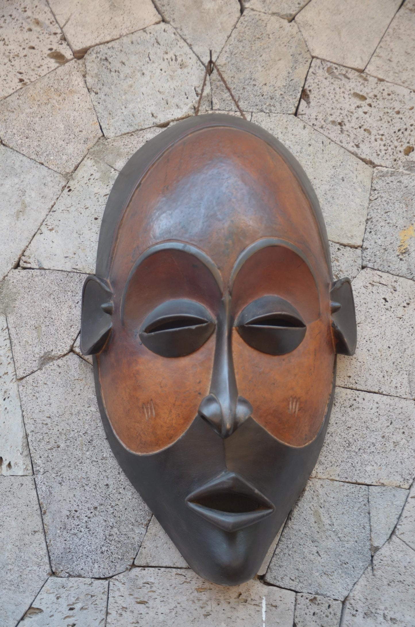 Authentic Dan-Style Mask | Large West African Wall Art
