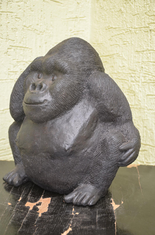 Handcrafted Clay Sculpture | Seated Gorilla