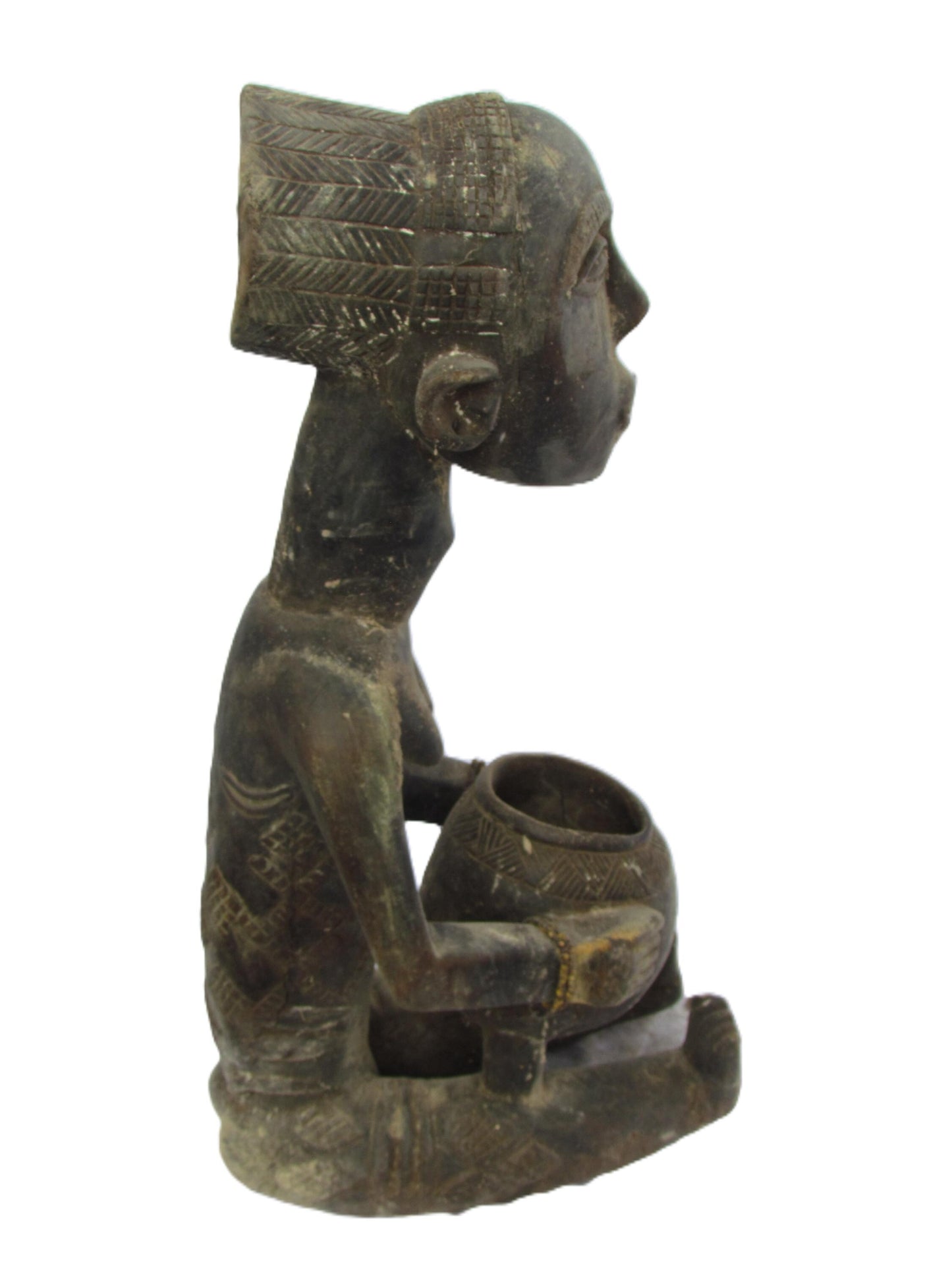 Luba Seated Female Bowl Bearer Congo
