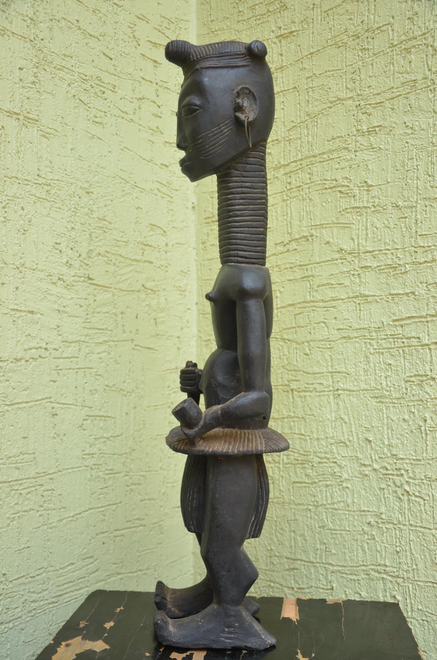 Kulango Tribal Figure â€“ 30" Hand-Carved Wood Ivory Coast Statue â€“ Art