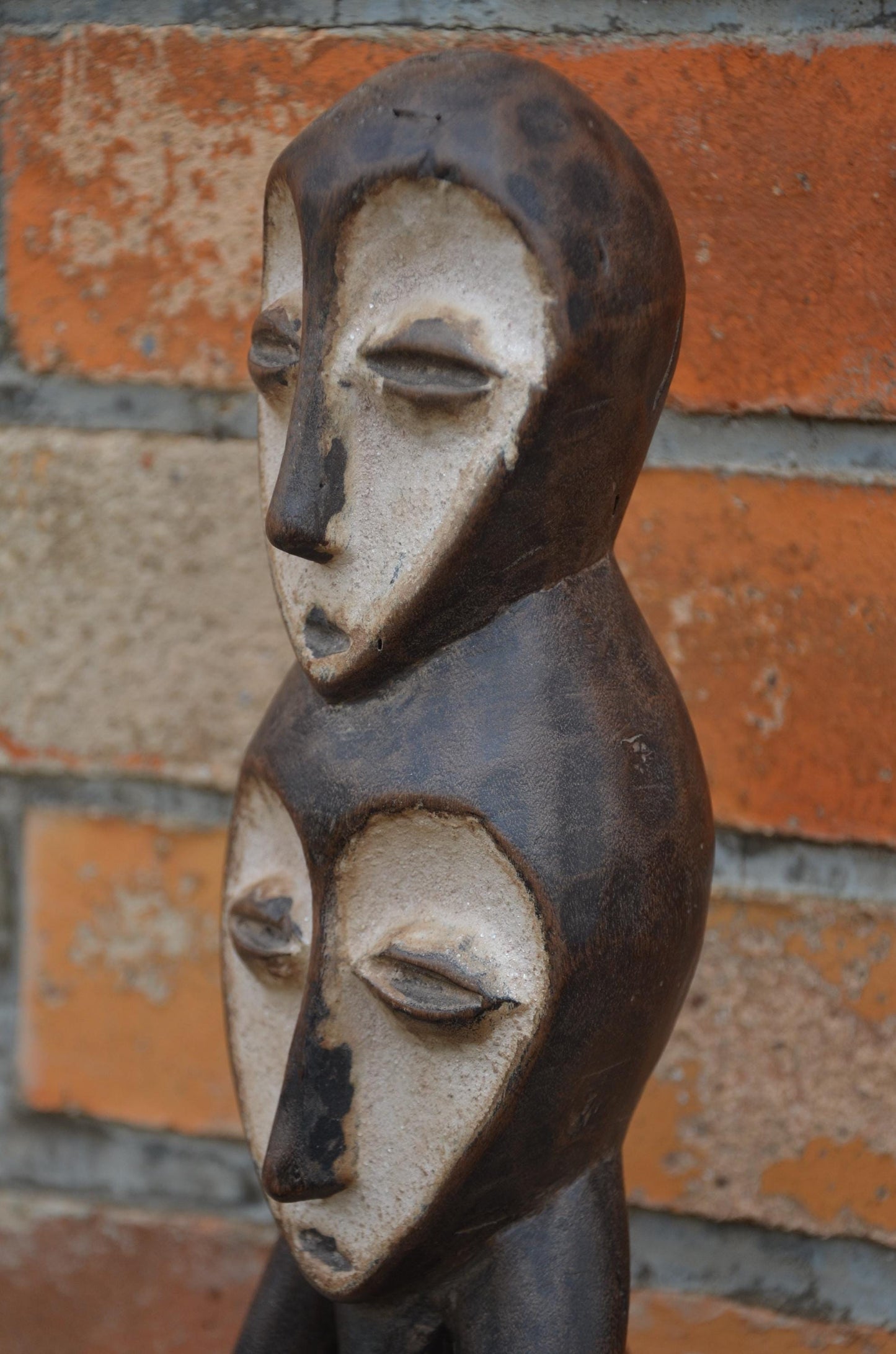 Authentic Lega Stacked Multi-Headed Figure | Rare Tribal Art