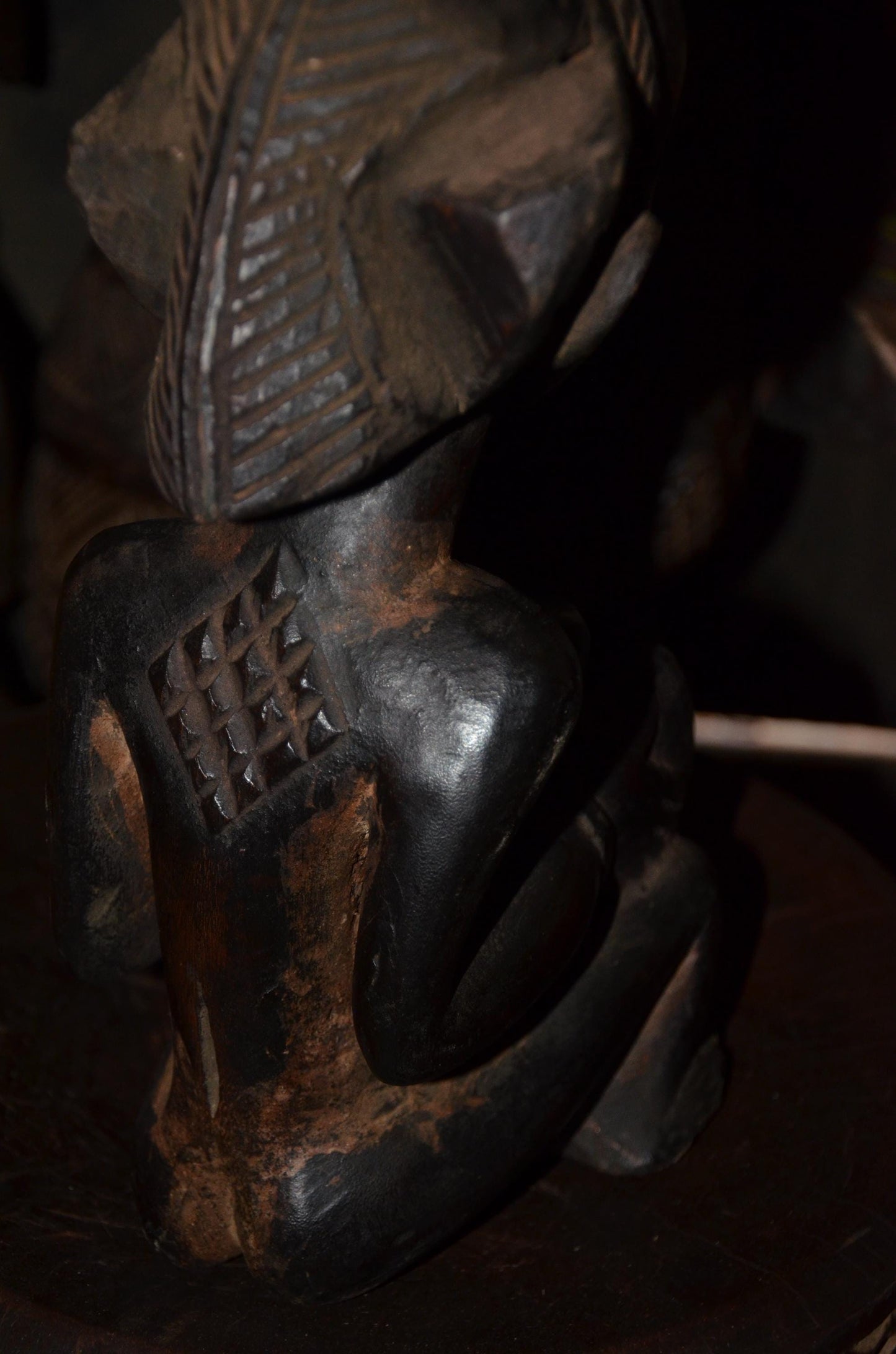 Authentic Luba Kneeling Figure | Mboko Bowl Bearer | Congolese Tribal Art