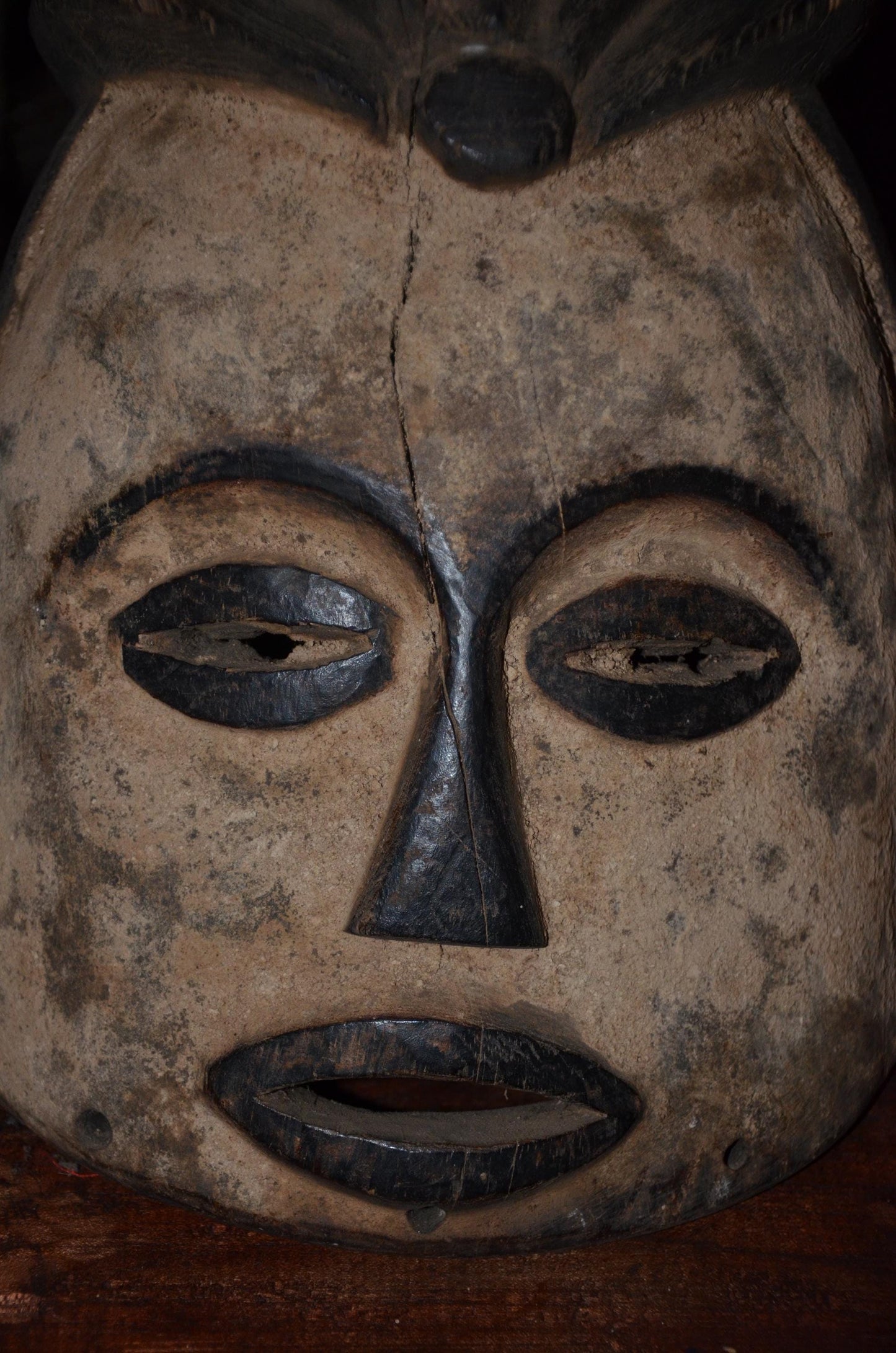 Authentic Luba Songye Helmet | Kikashi Female Spirit | Tribal African Art