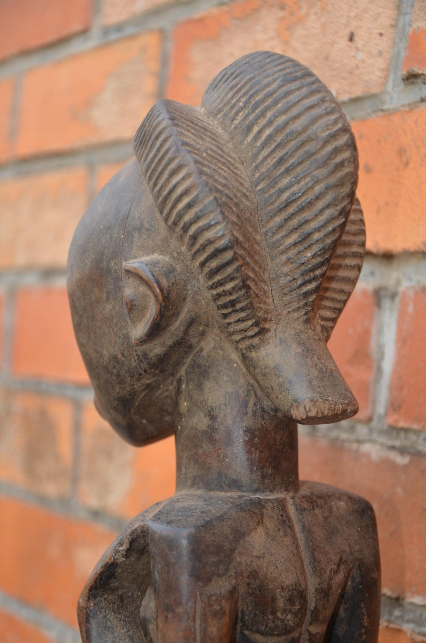 Authentic Lulua Female Ancestor Figure | Congolese Tribal Art