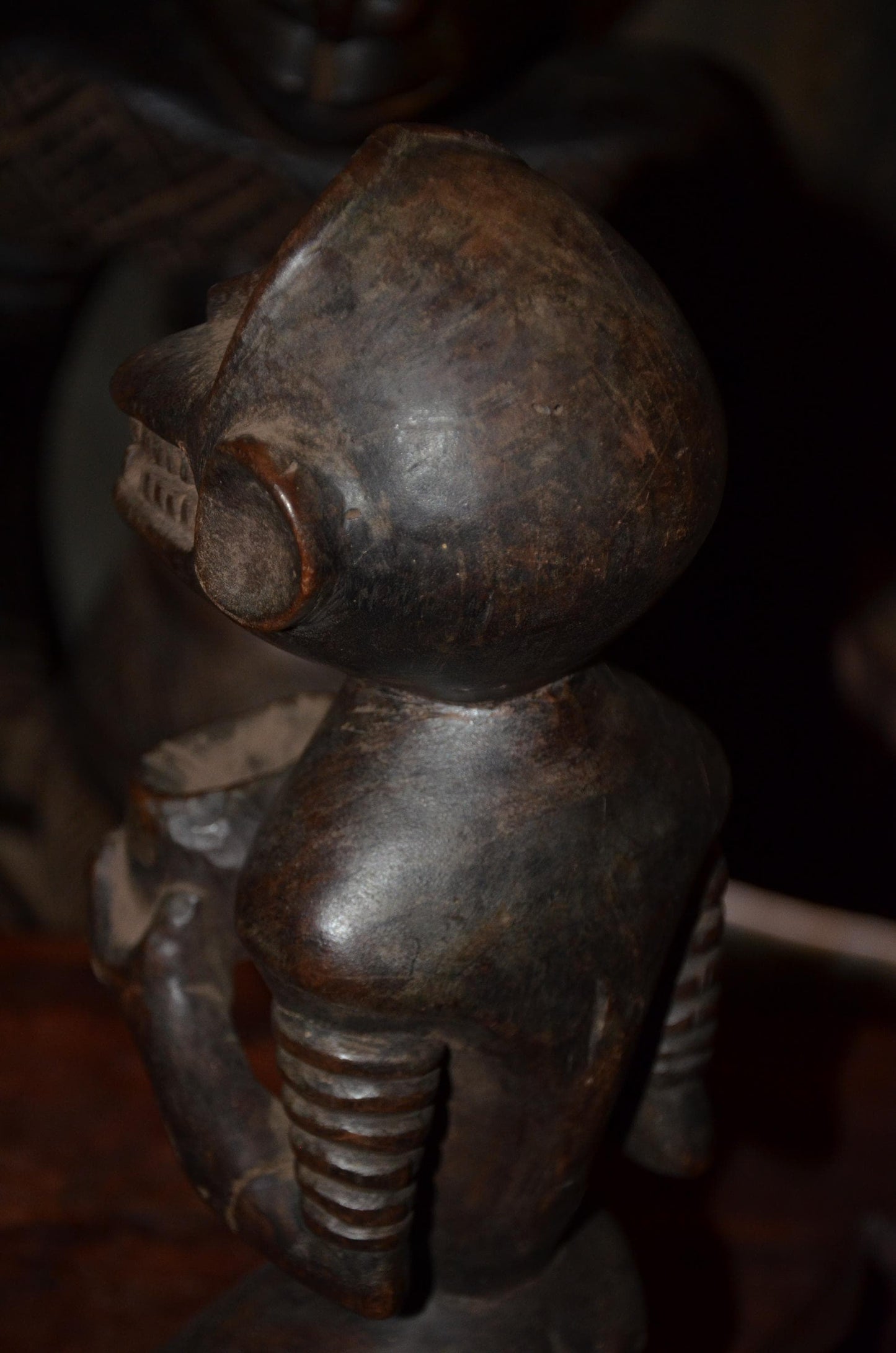 Songye Monkey Figure Power Fetish - 16" Authentic Congo Nkishi Statue, Zoomorphic Offering Bowl Carving, High-End African Tribal Collectible
