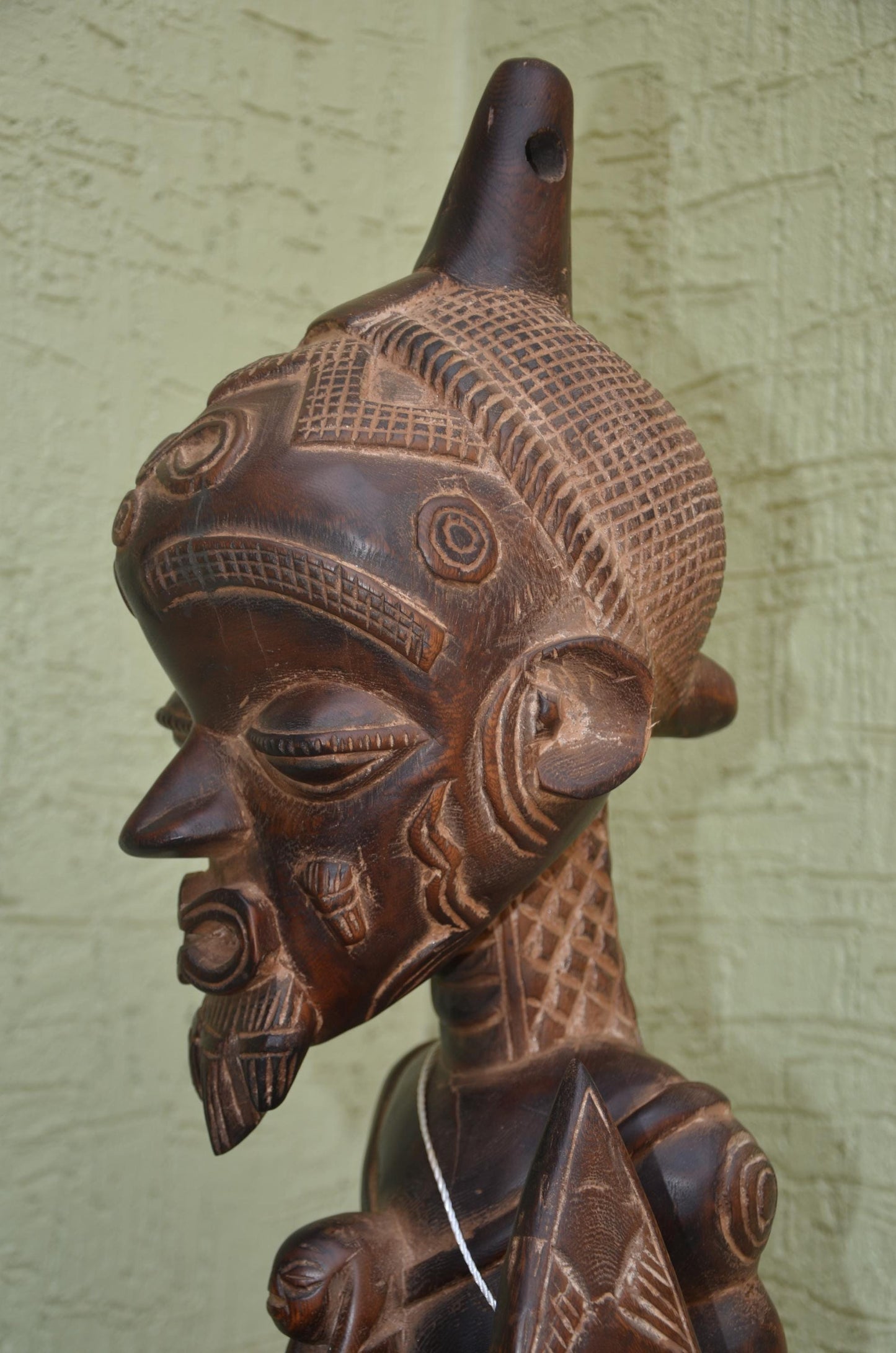 Bena Lulua War Chief â€“ 31" Hand-Carved Wood Ancestor Warrior â€“ Tribal Art.