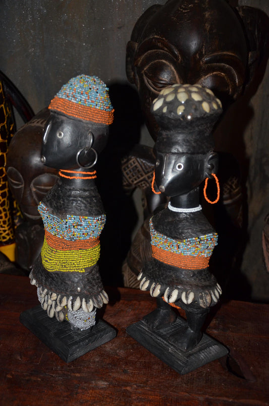 Authentic Namji Beaded Fertility Doll | Cameroonian Tribal Art