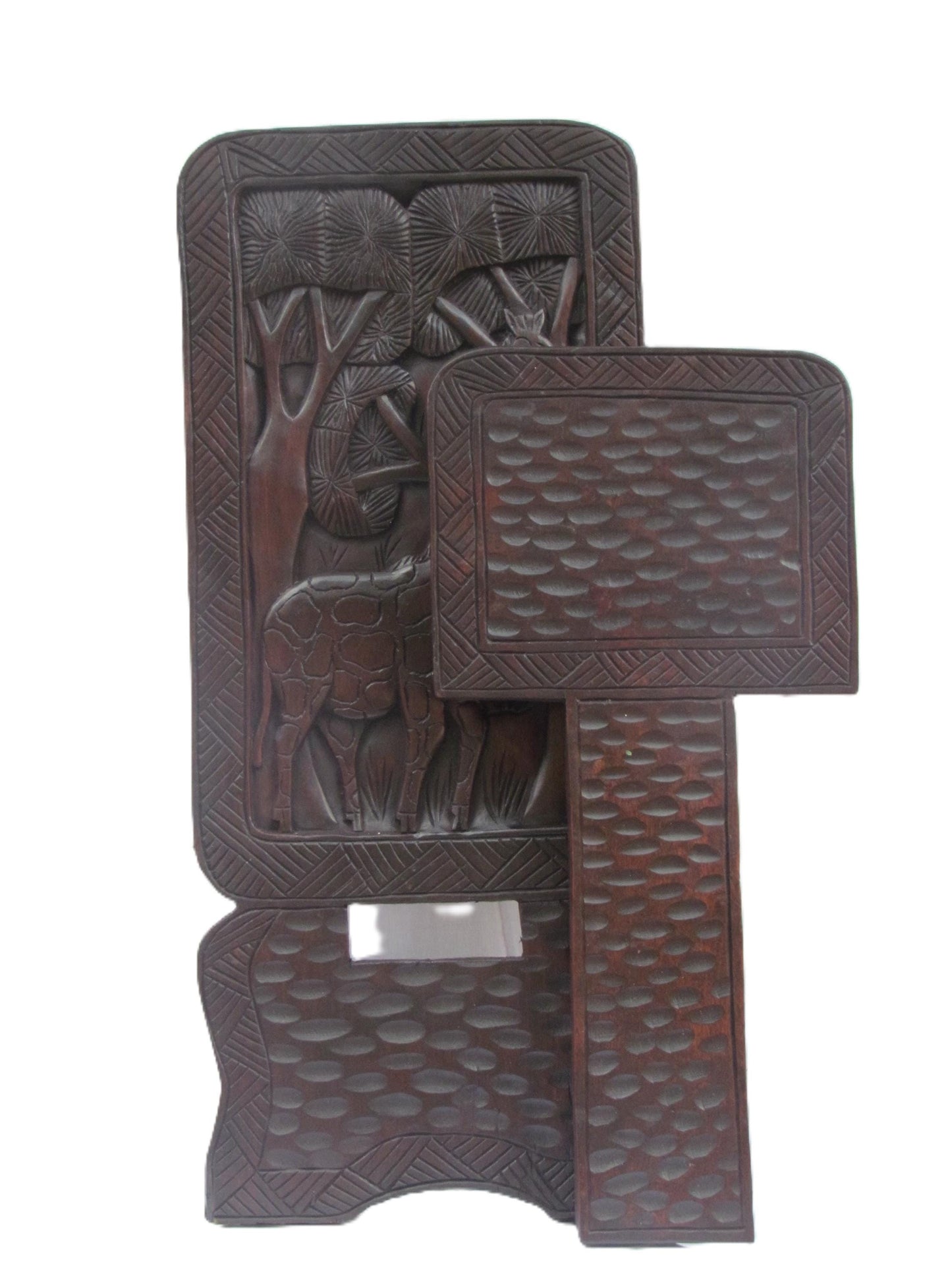 Fauteuil Kongo Tribe – Mobilier africain vintage sculpté à la main de RDC – Siège d'accouchement et de relaxation en bois