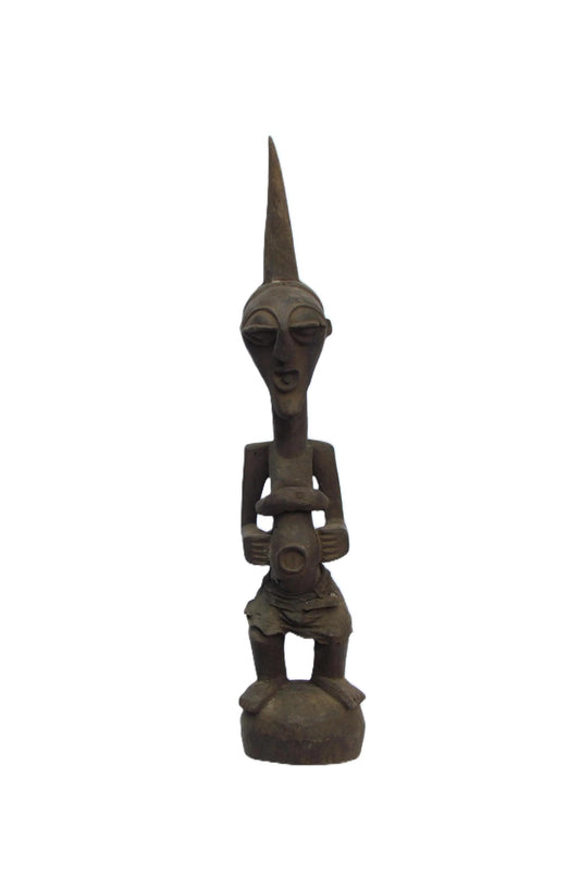 Male Songye Statue – 24" Hand-Carved Wood Congo Power Figure – Tribal Decor