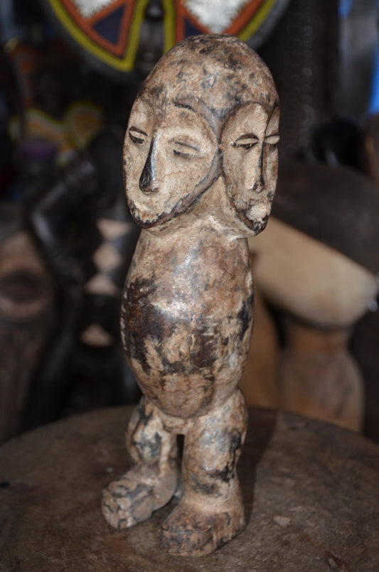 Authentic Lega Janus Figure | Multi-Headed Tribal Sculpture | Congolese Art