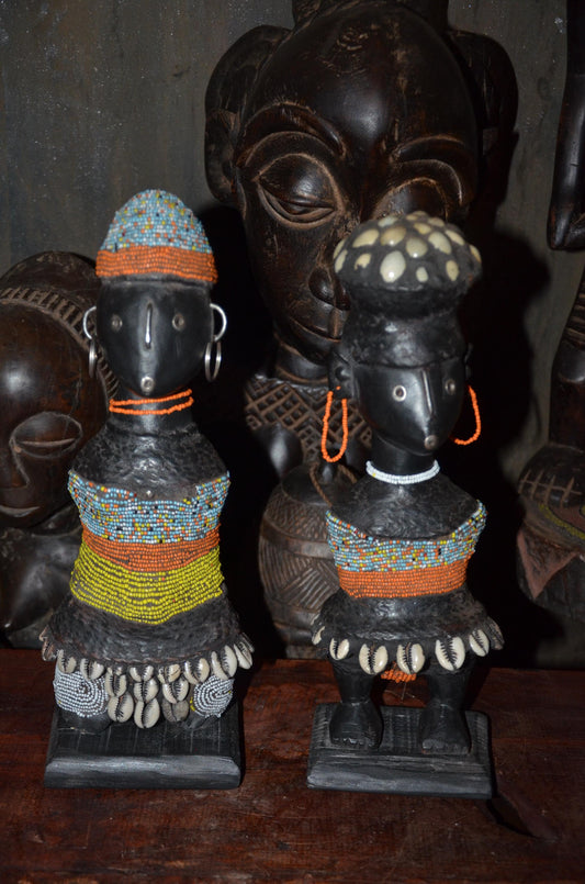 Authentic Namji Beaded Fertility Doll | Cameroonian Tribal Art