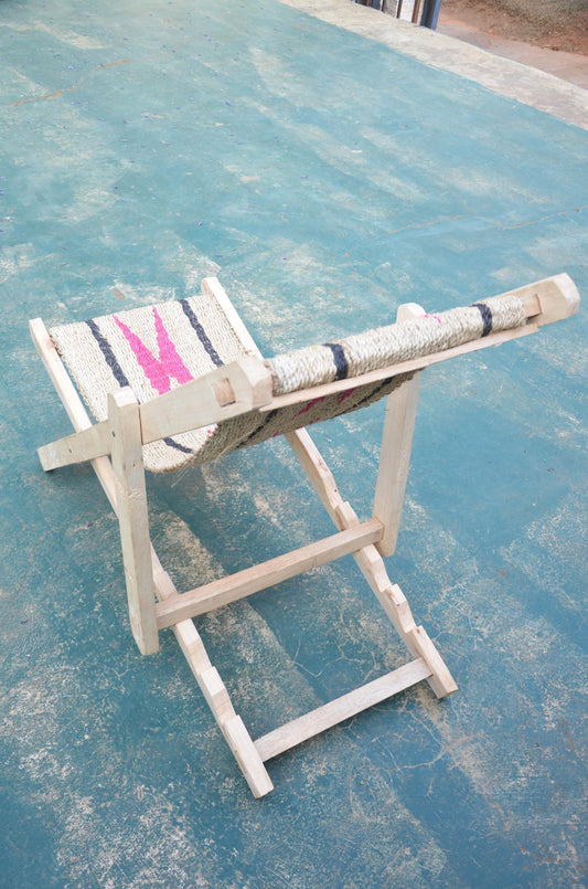 Hand-Woven African Sling Chair | Modern Bohemian Deck Chair